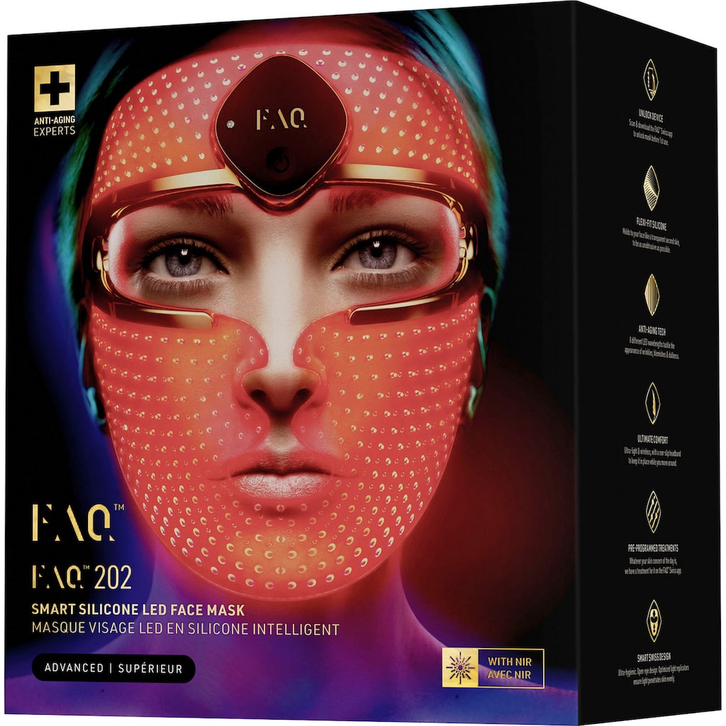 FAQ™ Mikrodermabrasionsgerät »FAQ™ 202 Smart Silicone LED Face Mask«, LED Gesichtsmaske mit 8 Farben