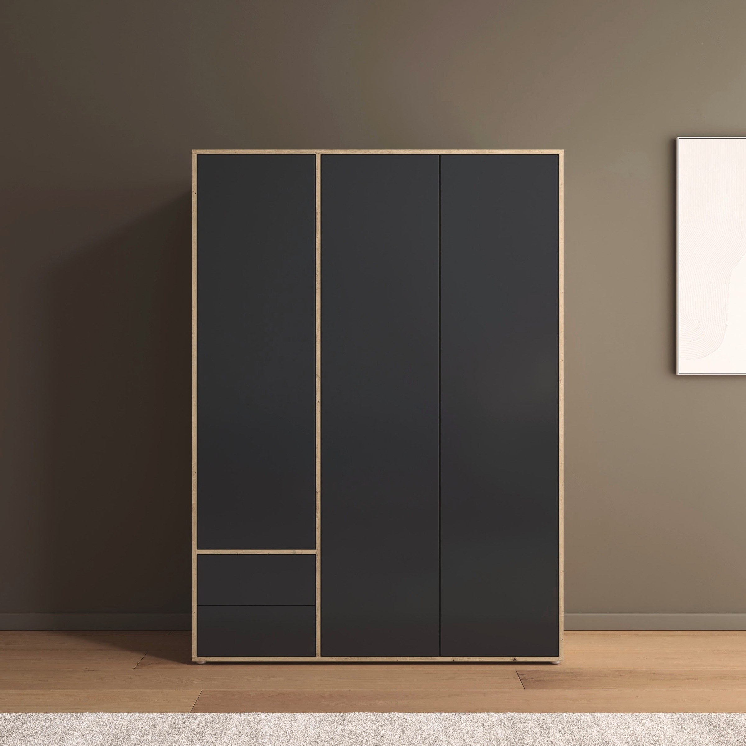 rauch Drehtürenschrank »Kleiderschrank Schrank Garderobe Wäscheschrank NABILA viel Stauraum«, (in 3 verschiedenen Ausstattungen BASIC/CLASSIC/PREMIUM), mit 2 Schubladen und Push-to-Open Funktion TOPSELLER MADE IN GERMANY
