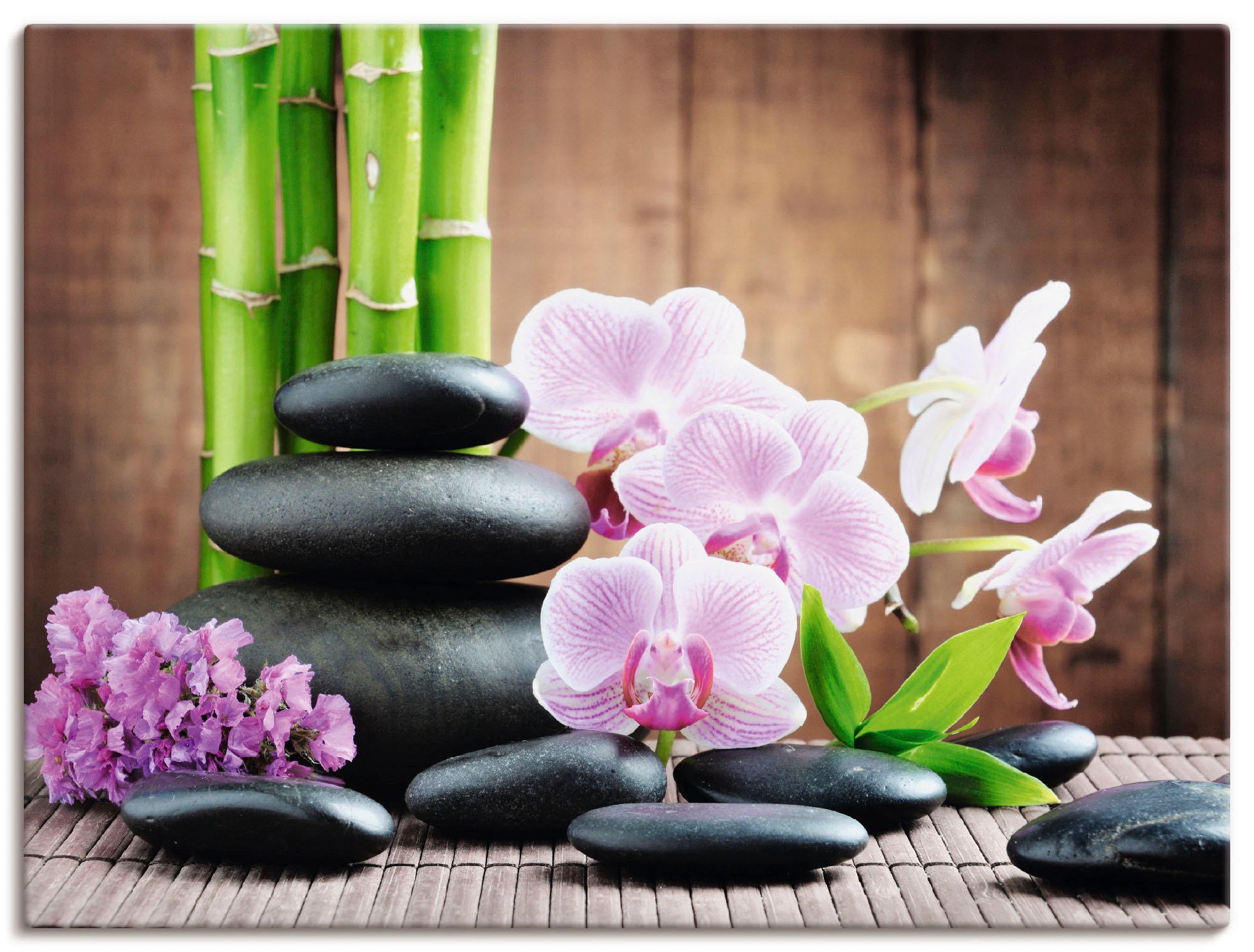 Artland Wandbild »Spa Konzept Zen Steinen Orchideen« Zen 1 Stk. tlg. als Le günstig online kaufen