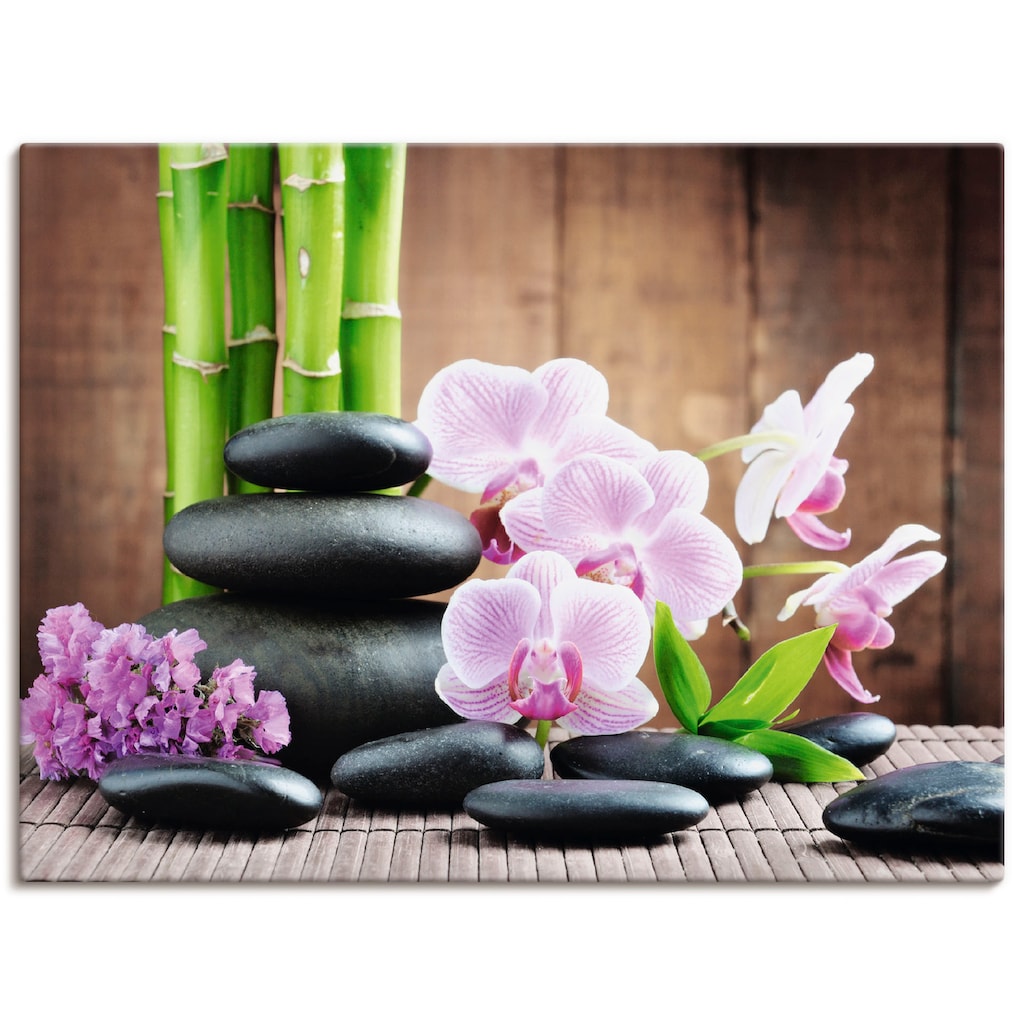 Artland Wandbild »Spa Konzept Zen Steinen Orchideen«, Zen, (1 St.)