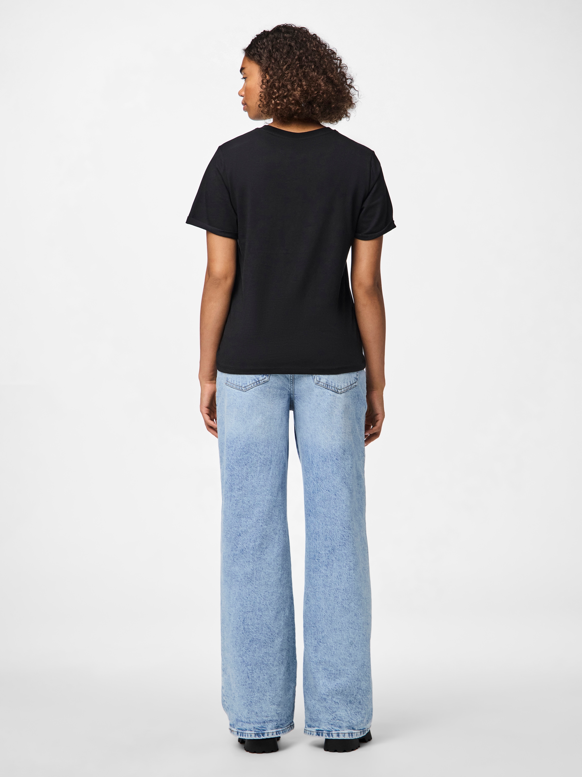 pieces Rundhalsshirt »PCRIA SS FOLD UP SOLID TEE NOOS BC«