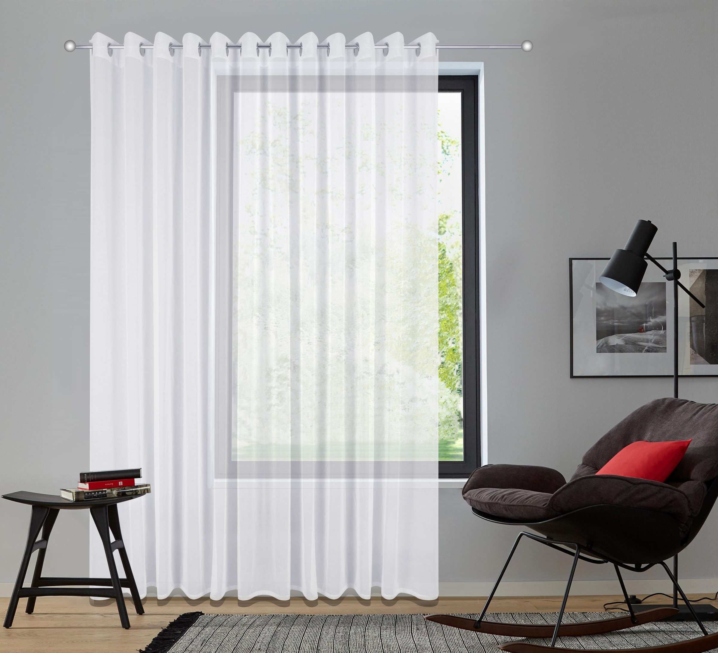 Otto Home Gardine "Dolly" Gr. 3, weiß, 145cm, Ösen, 300cm