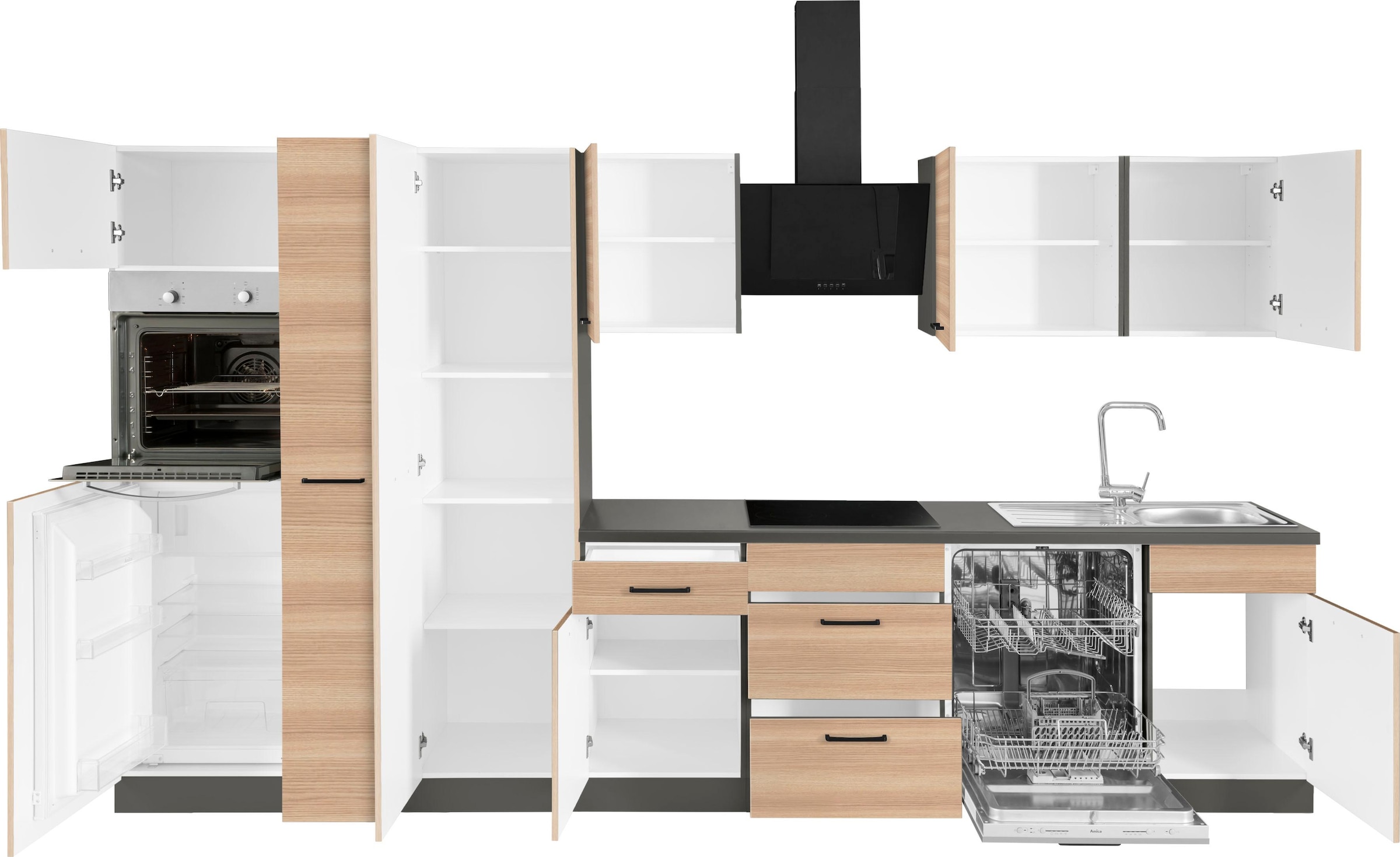 wiho Küchen Küchenzeile »Esbo«, mit E-Geräten, Breite 360 cm online  bestellen