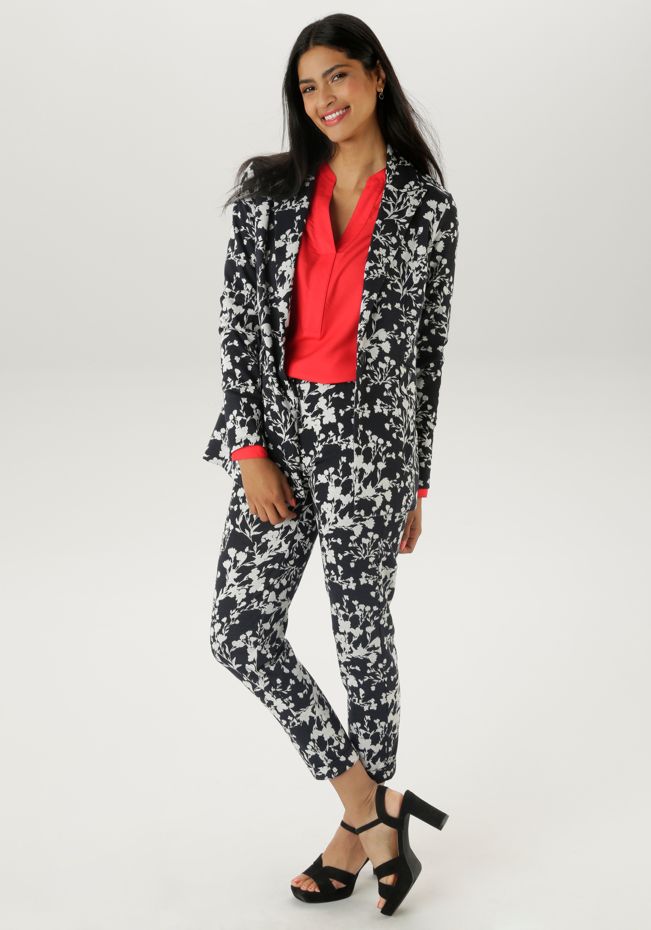 Aniston SELECTED Longblazer, mit abstrakter, floraler Musterung - NEUE KOLLEKTION