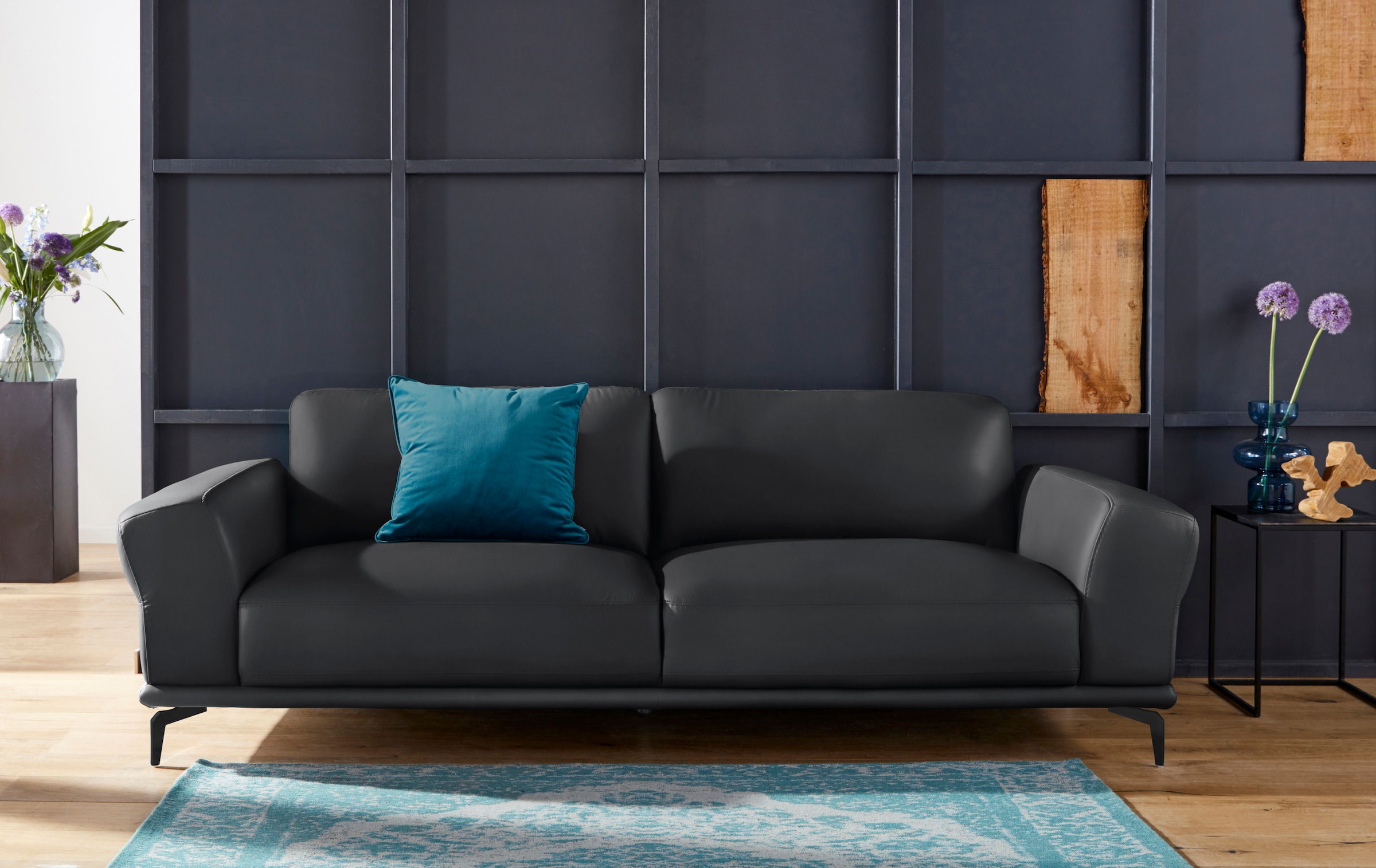 W.SCHILLIG 2,5-Sitzer »montanaa« mit Metallfüßen in Schwarz pulverbeschicht günstig online kaufen