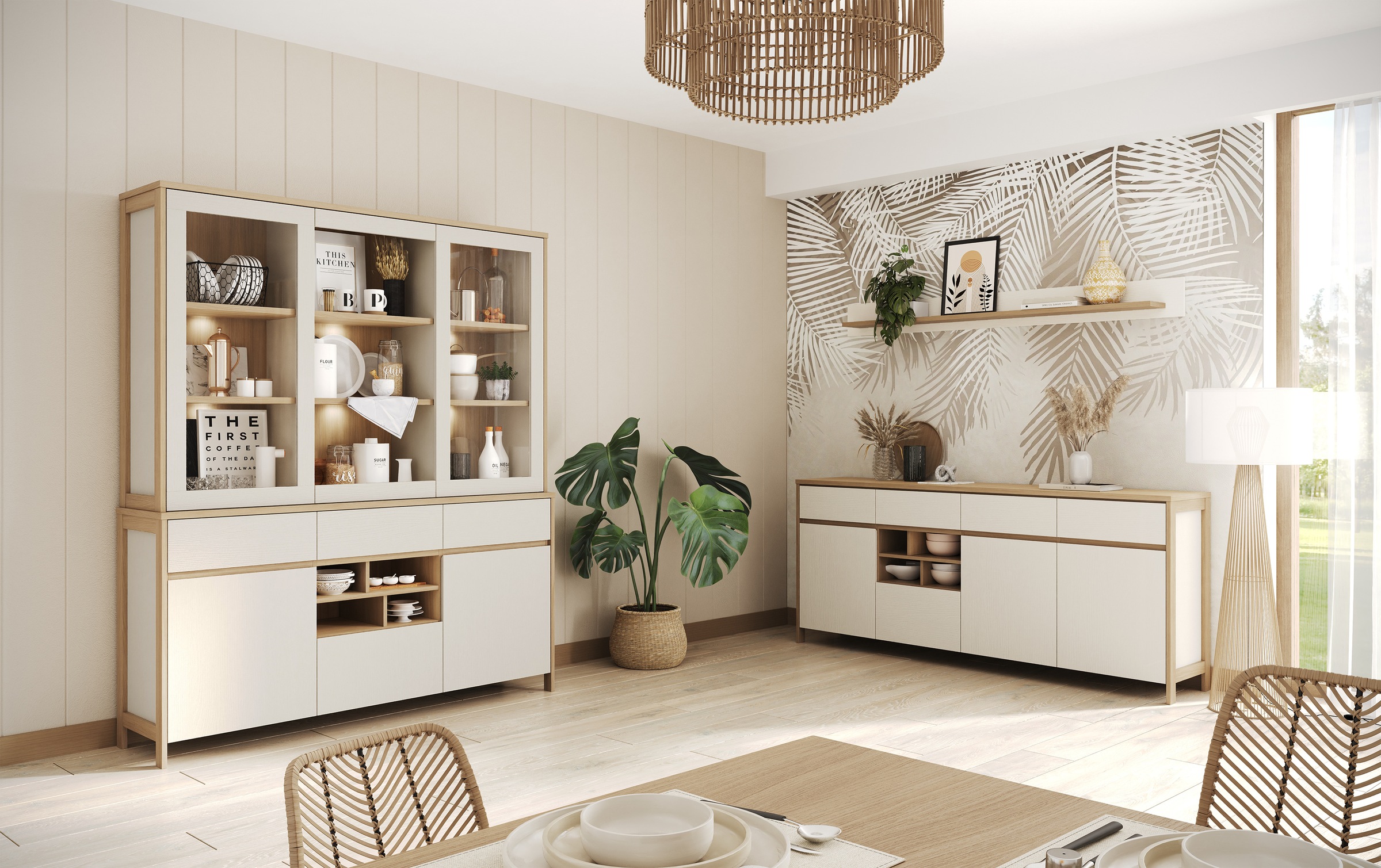 Home affaire Wohnwand »Stranda, moderne Anbauwand, Komplettset im Scandi-St günstig online kaufen
