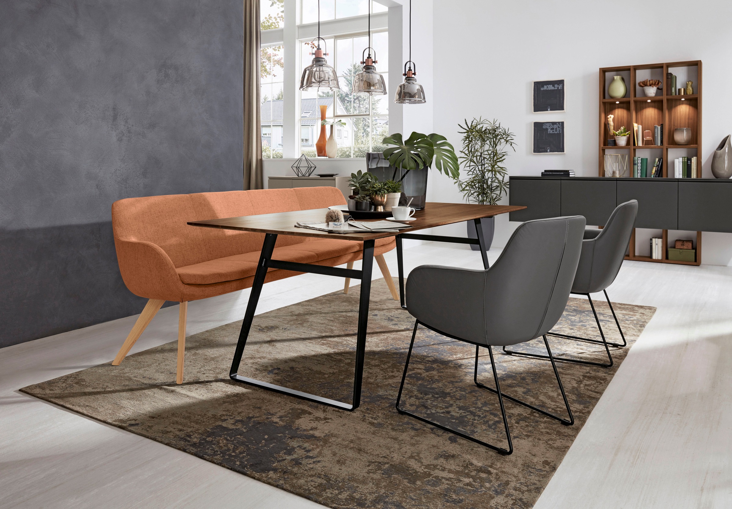 Musterring Essbank »Tavia« Stativgestell aus Eiche bianco massiv, Breite 18 günstig online kaufen