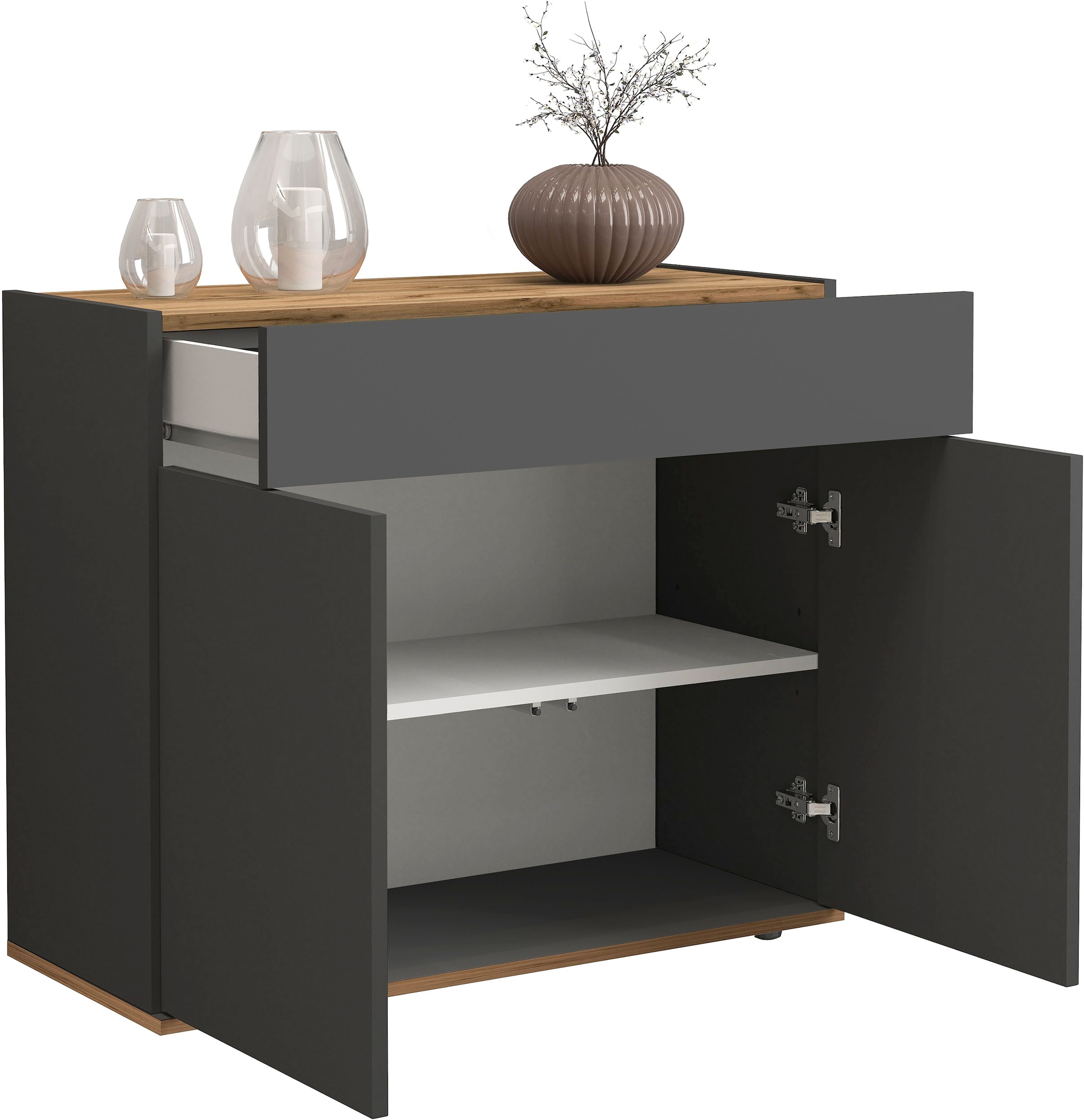 INOSIGN Sideboard »Garda, Kommode, Schrank, Kredenz«, 2 Türen, 1 Schublade,grifflos Breite 80,9 cm