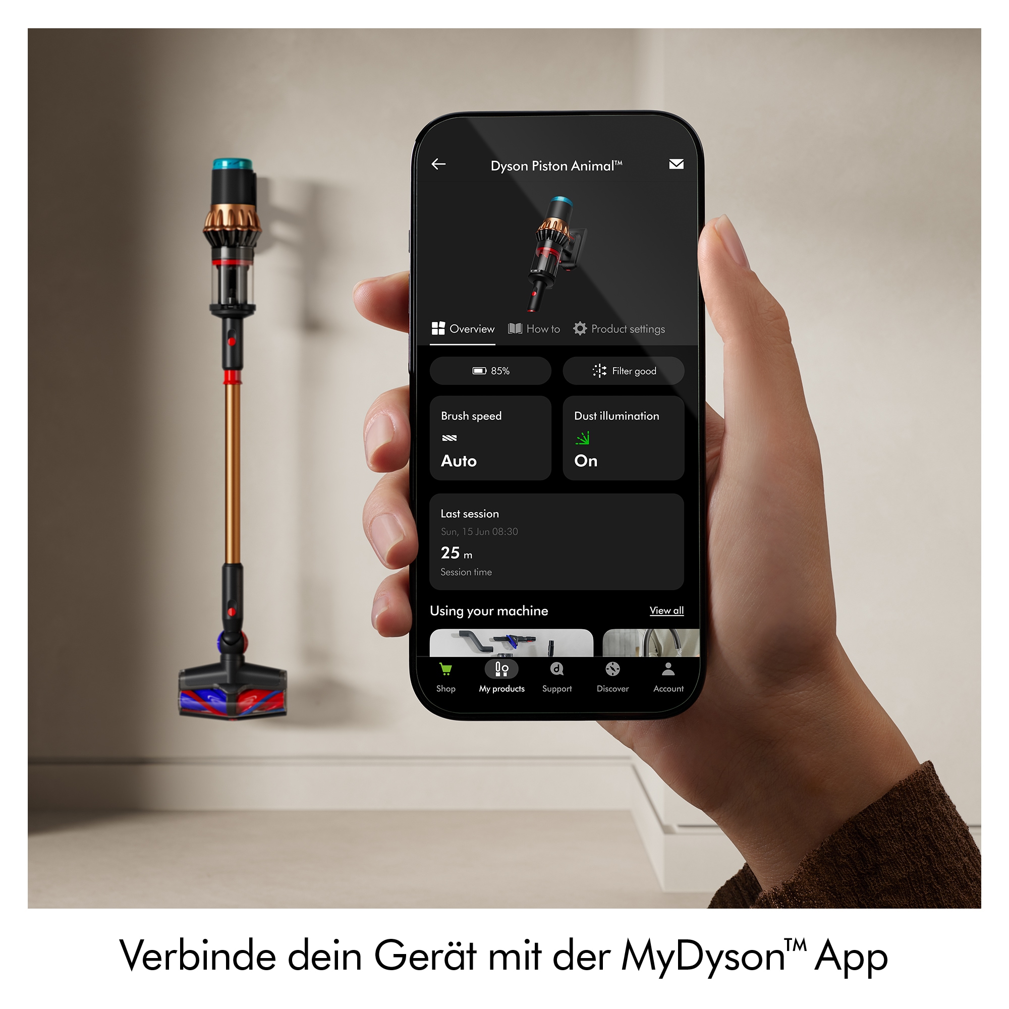 DYSON Akku-Hand-und Stielstaubsauger »V16 (DS60) Piston Animal Submarine™, 900W, bis zu 70 Minuten Laufzeit«