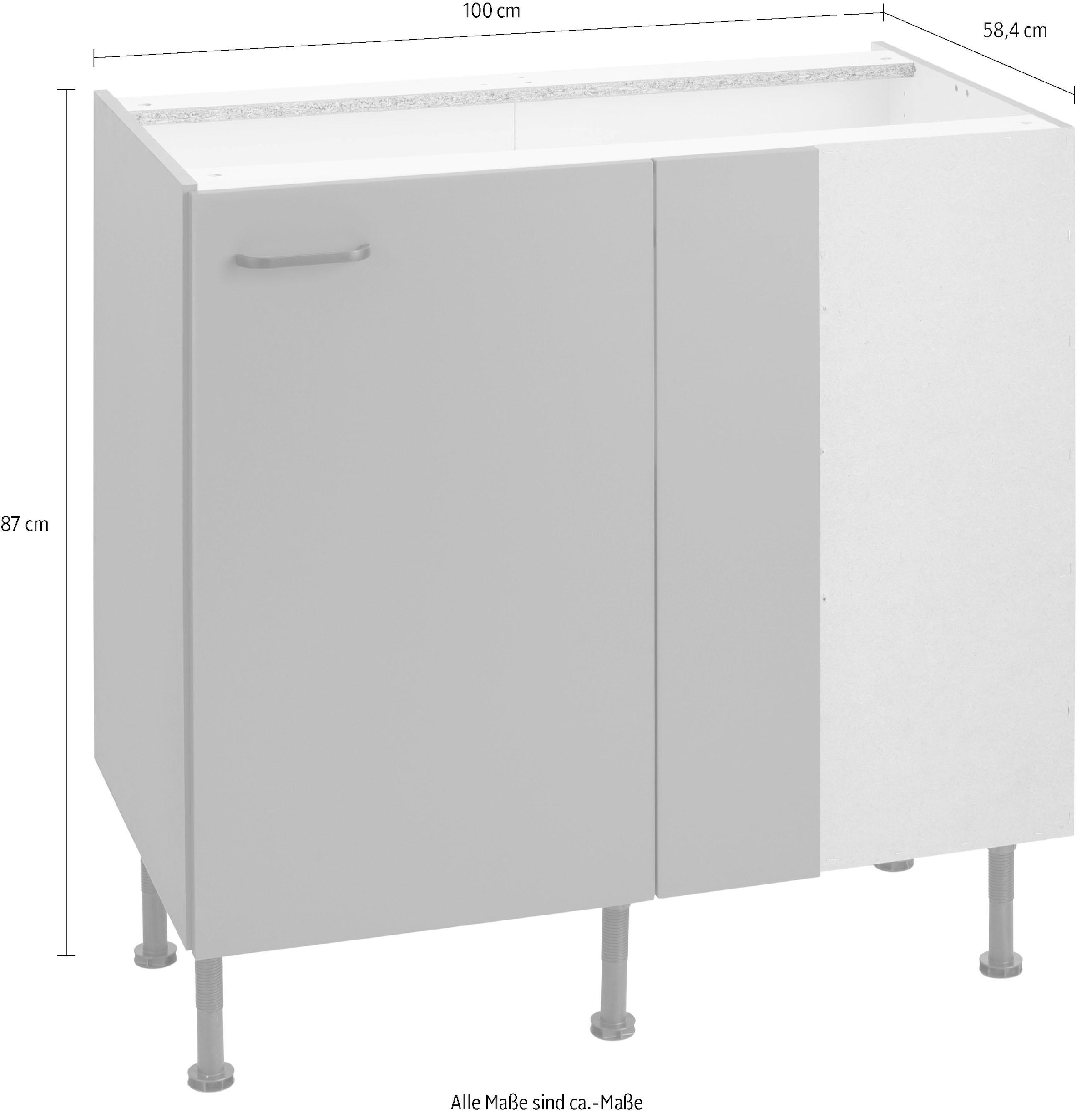 OPTIFIT Eckunterschrank »Elga«, mit Soft-Close-Funktion, höhenverstellbaren Füße, Breite 100 cm