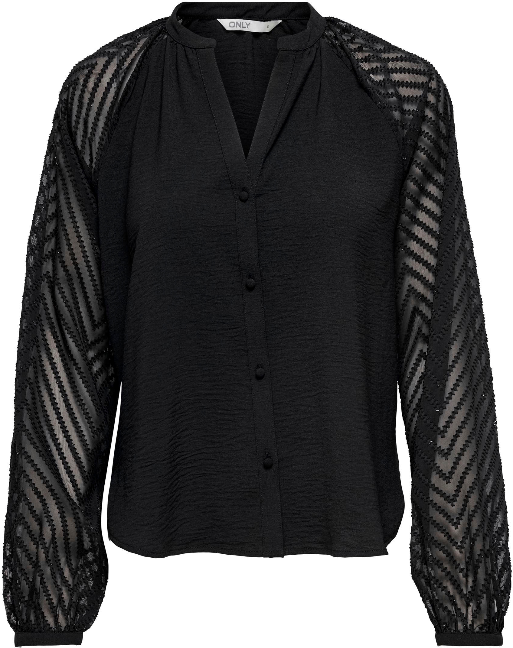 ONLY BUTTON »ONLLISA L/S WVN« Langarmbluse TOP kaufen