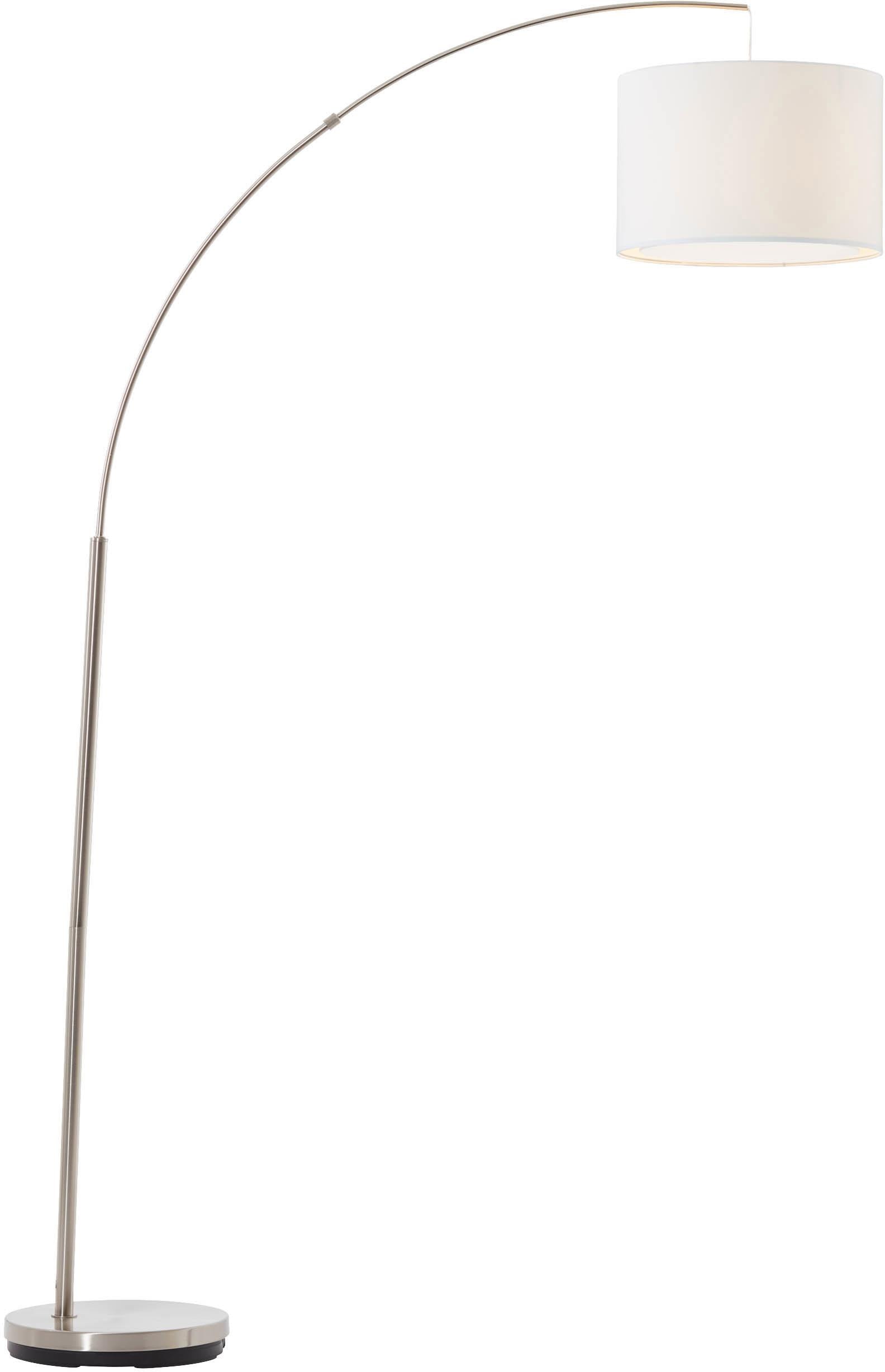 1,8m E27 Bogenlampe max. flammig-flammig, kaufen »Clarie«, Stoffschirm, Brilliant eisen/weiß, 1 Metall/Textil 60W, Höhe, online