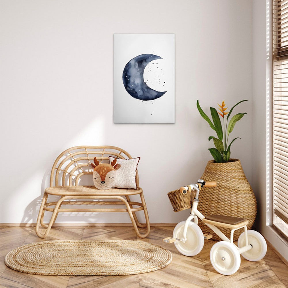 A.S. Création Leinwandbild »Blue Crescent - Wandbild Weiß Blau Keilrahmen K günstig online kaufen