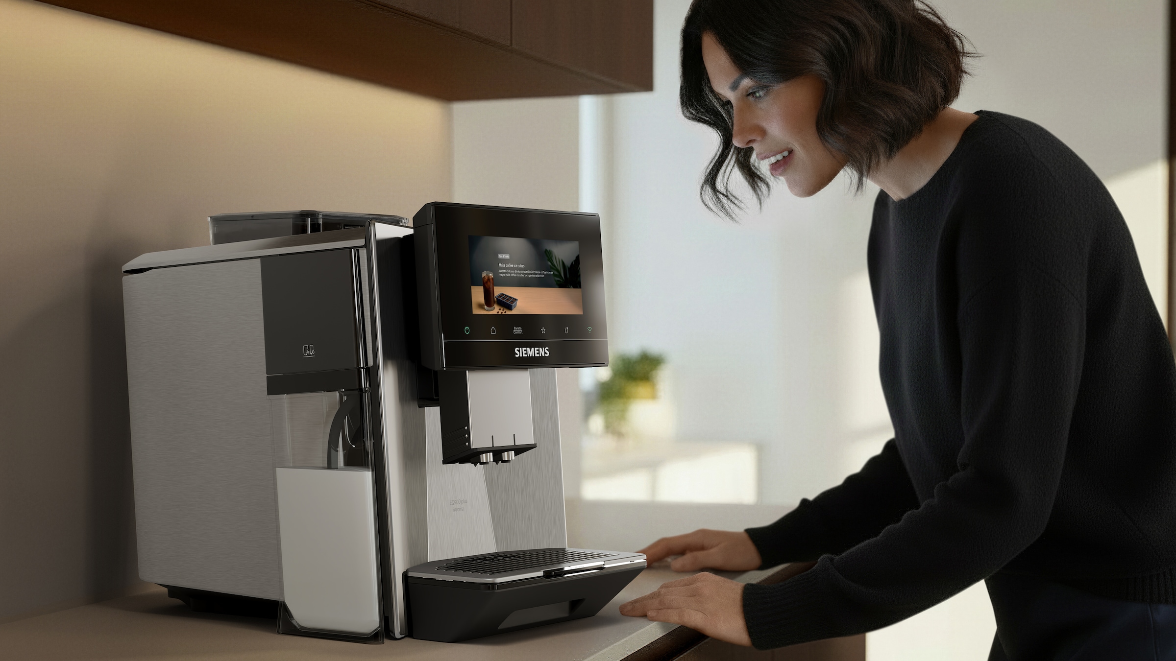 SIEMENS Kaffeevollautomat »TQ923EZ3« farbiges 6.8'' TFT-Display, individuelle Aromaeinstellung, Edelstahl