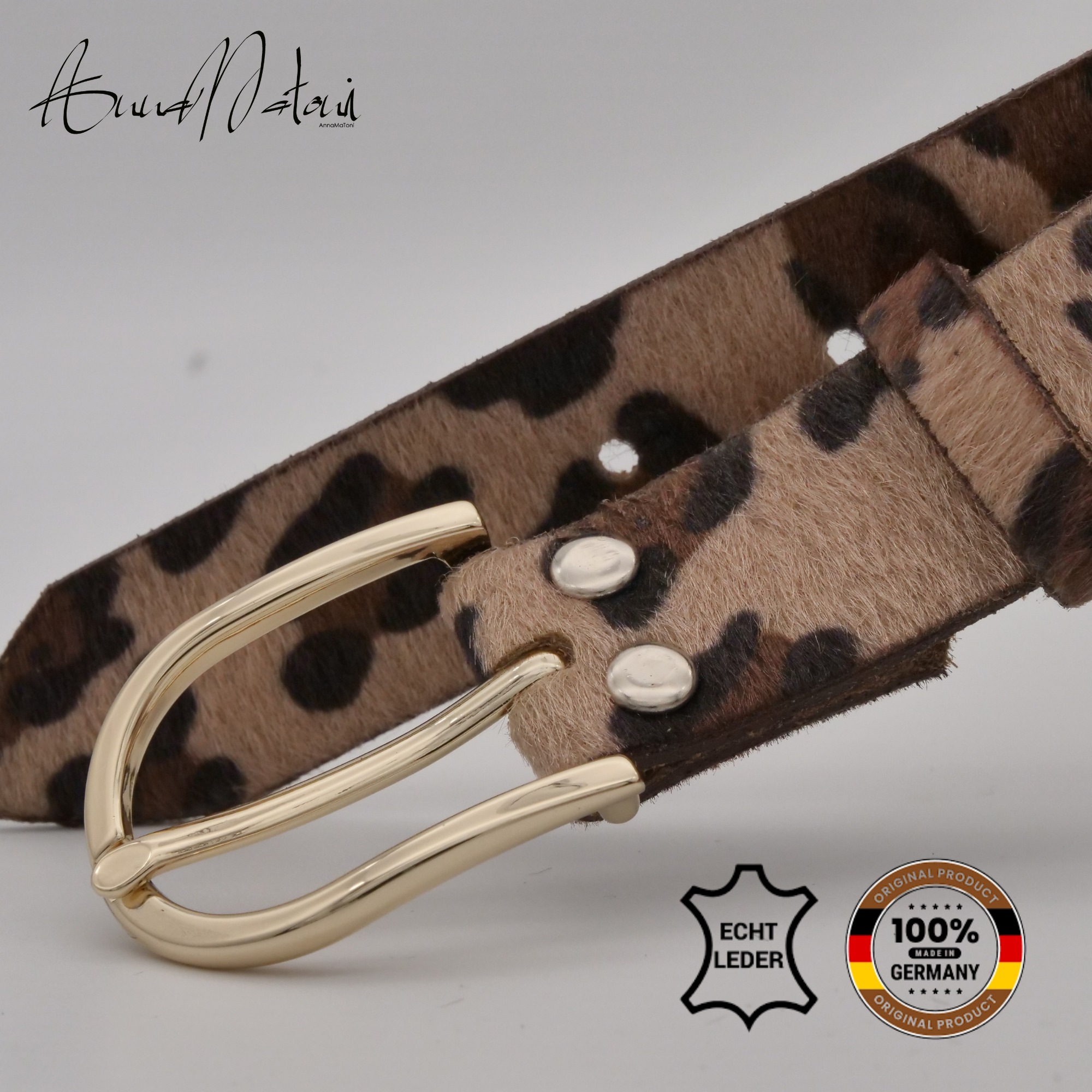 AnnaMatoni Ledergürtel »AnnaMatoni Damen Ledergürtel in hochwertigem Kunstfell in Leo«