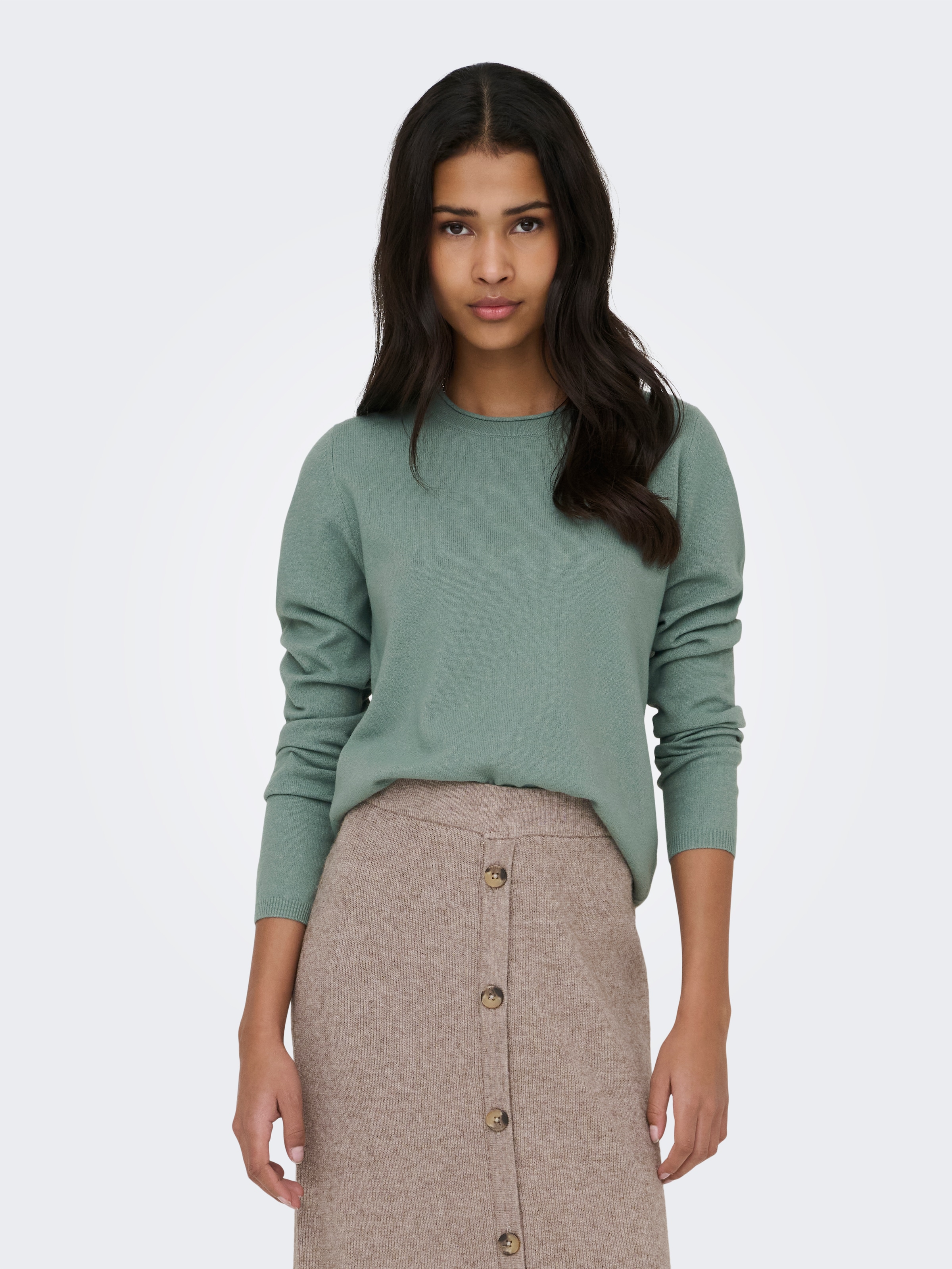 ONLY Strickpullover »ONLLOYAL LS ONECK KNT NOOS« Materialmix