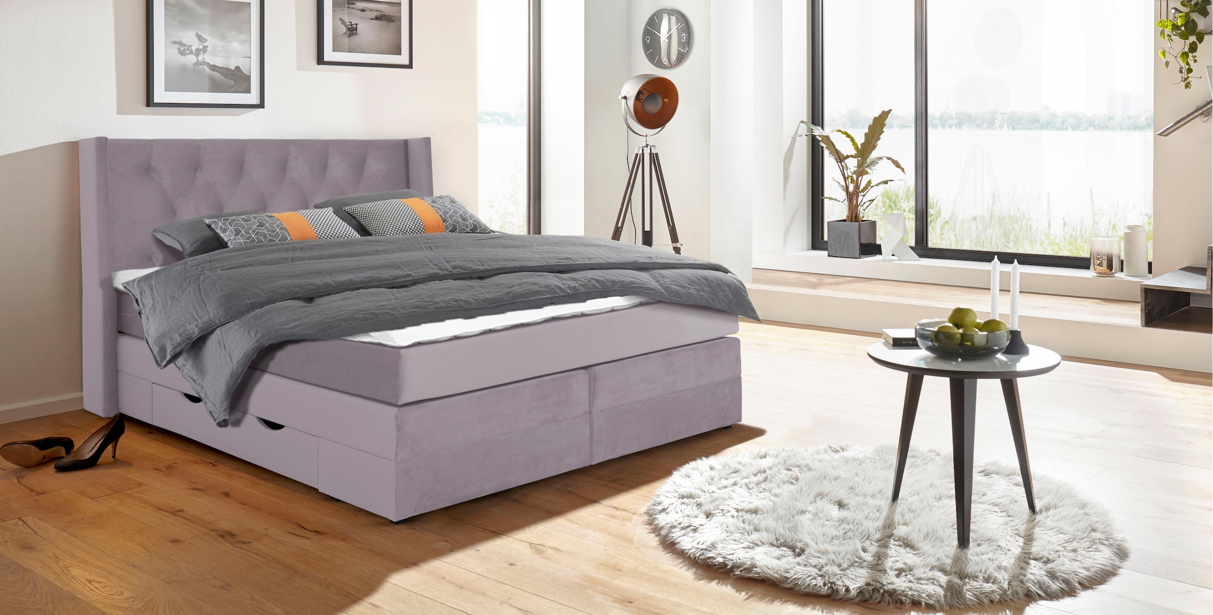 Home affaire Boxspringbett »Elegance« mit schöner Knopfheftung, in den Härt günstig online kaufen