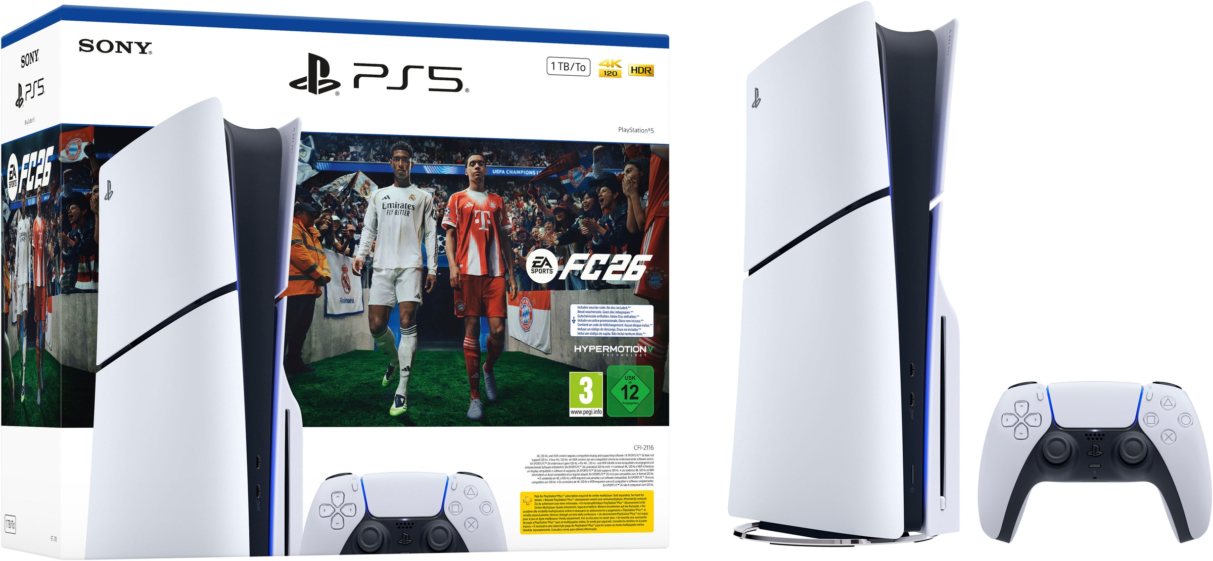 PLAYSTATION 5 Konsolen-Set »PS5 Disk Edition (Slim) - EA Sports FC 26« 1.000 GB Disk Edition (Slim) - EA Sports FC 26 Bundle weiss/schwarz Mit der...