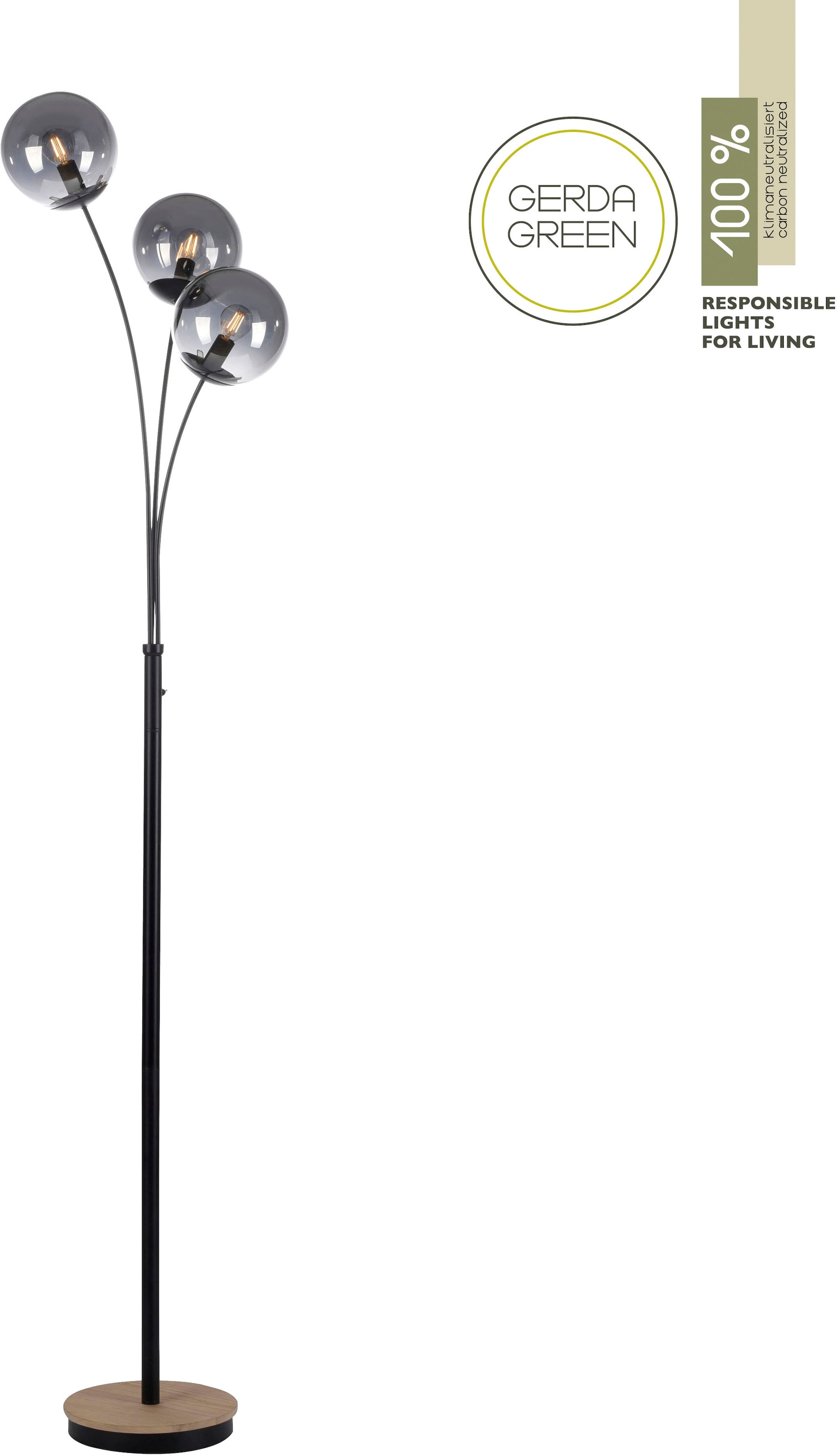 JUST LIGHT Stehlampe »GREEN WIDO« E14 1 Stk. günstig online kaufen