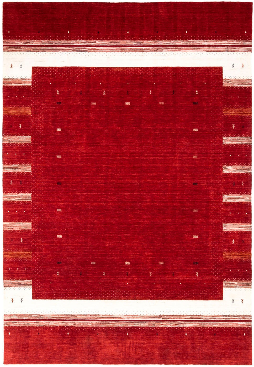 morgenland Wollteppich »Loribaft Minimal Rosso 350 x 247 cm«, rechteckig, 1 günstig online kaufen