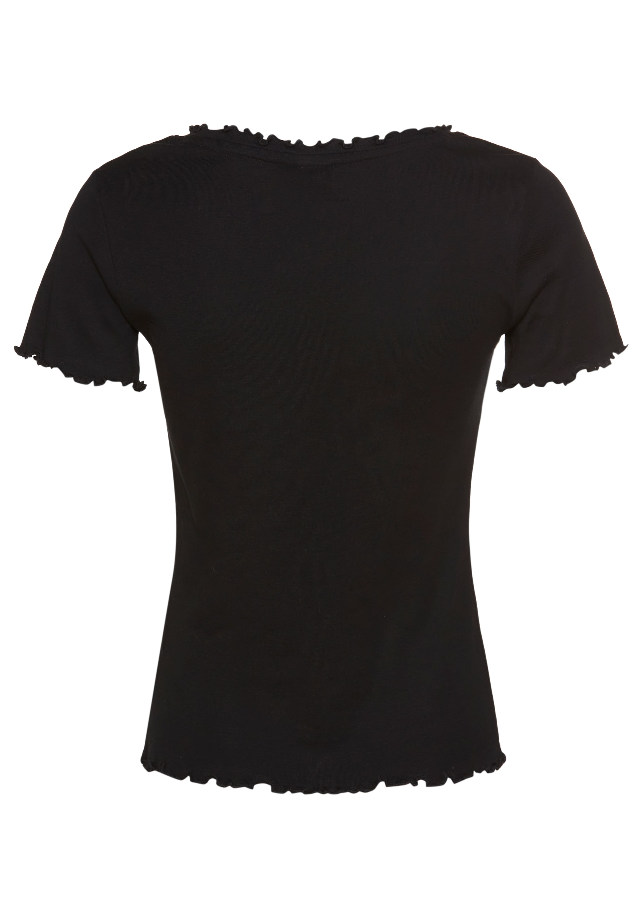KangaROOS T-Shirt, mit Knopfleiste und verspieltem Rollsaum