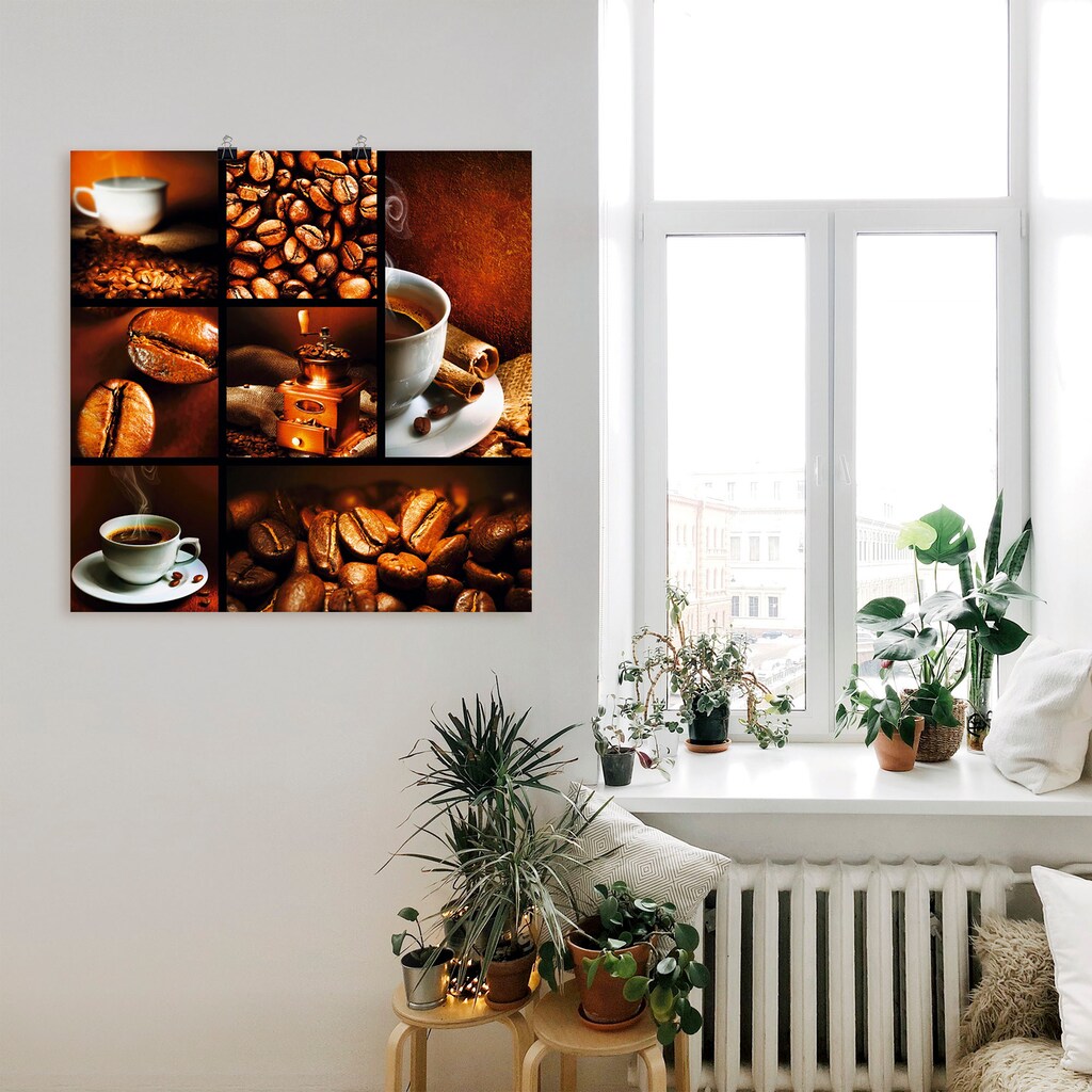 Artland Wandbild »Kaffee Collage«, Getränke, (1 St.), als Leinwandbild, Poster, Wandaufkleber in verschied. Größen
