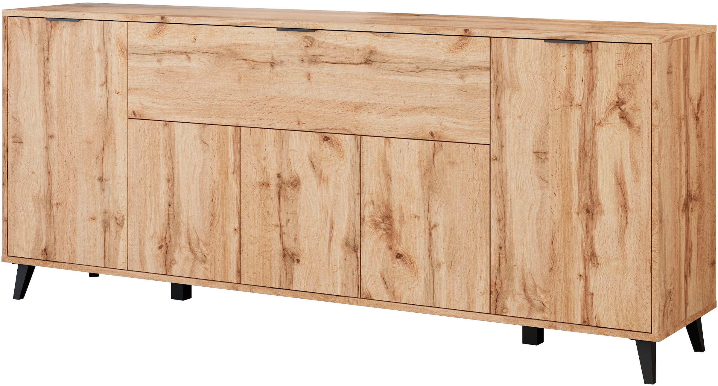 OTTO home Sideboard »Oslo, B/H/T: 180/76/39,5 cm« Push-to-open-Funktion, schwarze Metallgriffe, viel Stauraum