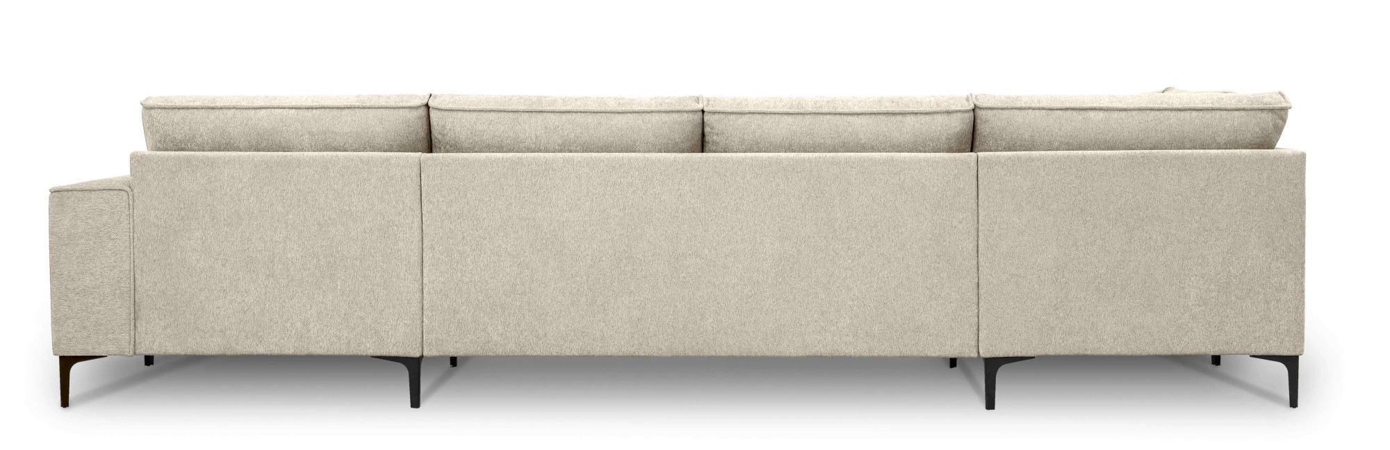 Places of Style Wohnlandschaft »XXL Sofa Oland, Struktur, Flachgewebe, Luxus-Microfaser, Boucle«, U-Form, 345 cm, Wellenunterfederung, Skandi-Design, Metallfüße