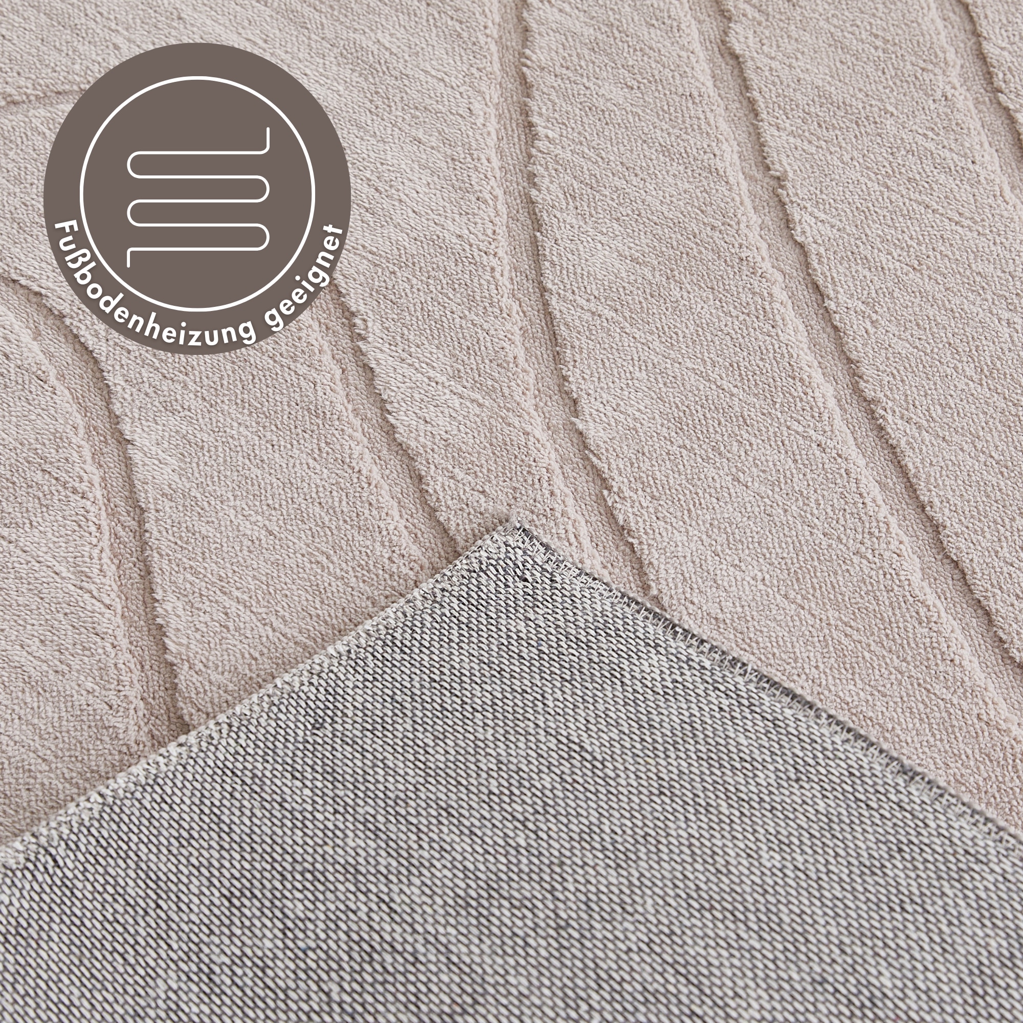 Andiamo Teppich »Dale«, rechteckig, 10 mm Höhe, Uni Farben, Hoch-Tief-Struktur, Carving-Effekt, Wohnzimmer