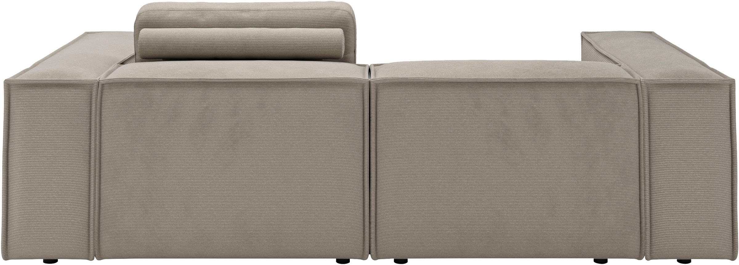 Places of Style Ecksofa »Watertown, kompakte L-Form, 246 cm breite für kleinere Räume«, modernes Ecksofa mit Feincordbezug, platzsparend & bequem
