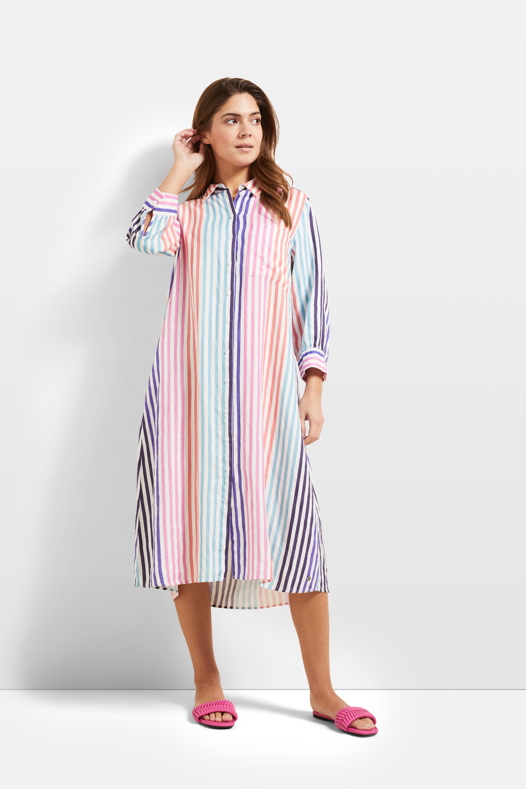 bugatti Blusenkleid, mit stilvoller Streifenkombination