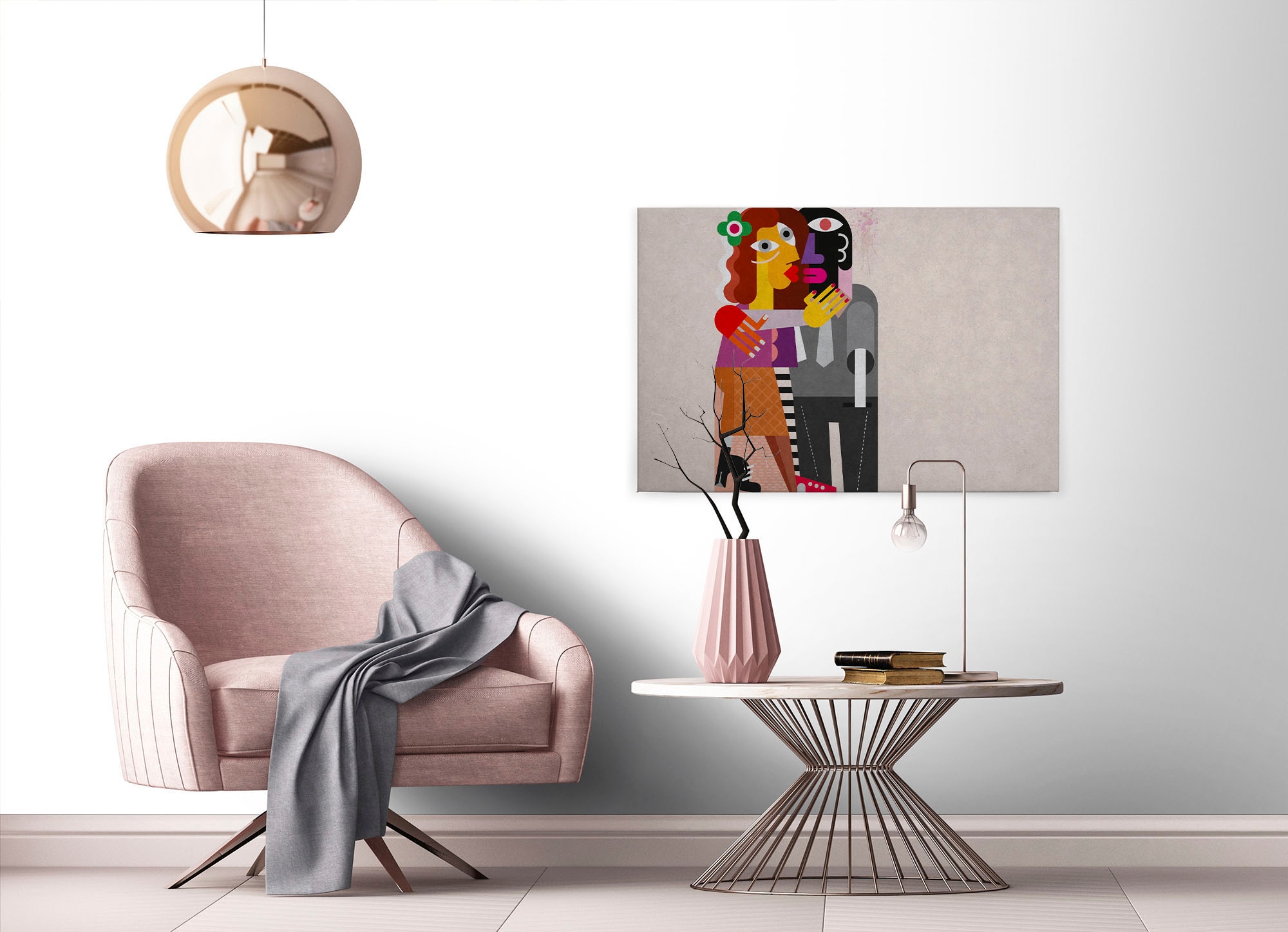 A.S. Création Leinwandbild »couples« Abstrakt | Kunst 1 Stk. tlg. Keilrahmen Bild Bunt Abstrakt Menschen Leinwand-Bild Wohnzimmer modern