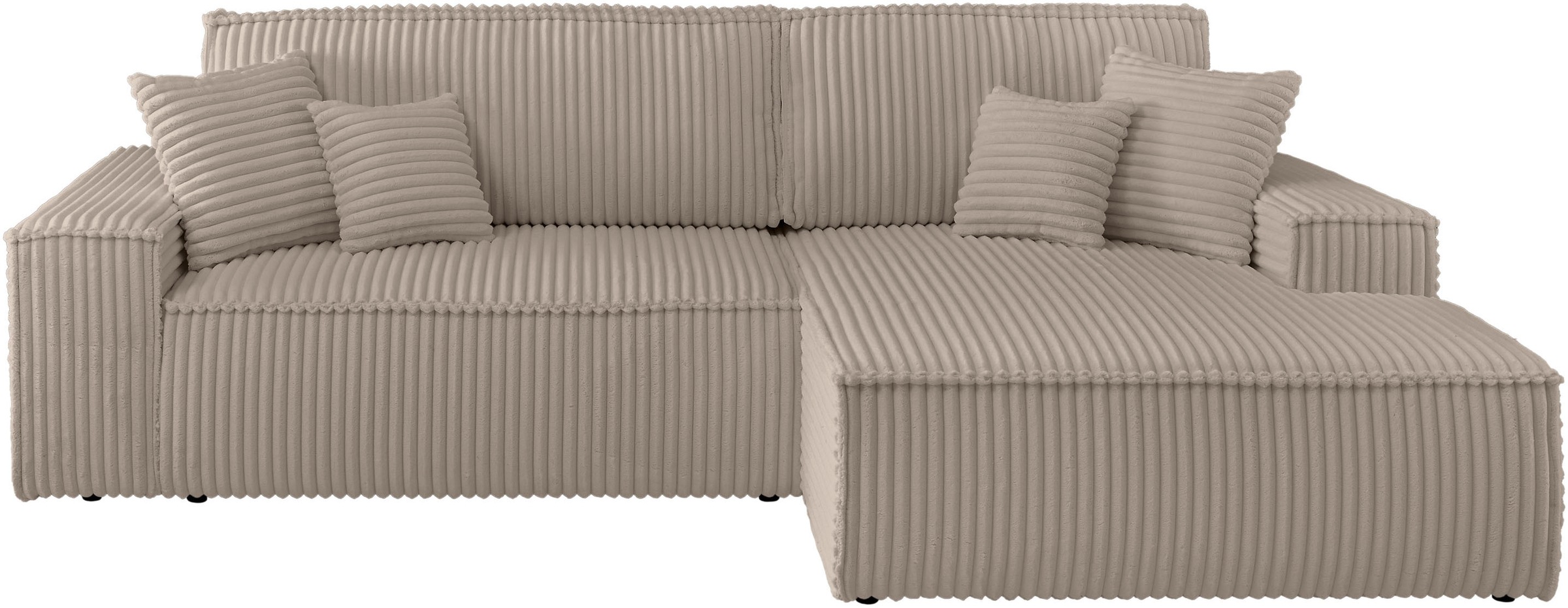 andas Ecksofa »Finnley Schlafsofa 267 cm in Bouclé, Struktur fein u. Cord, günstig online kaufen
