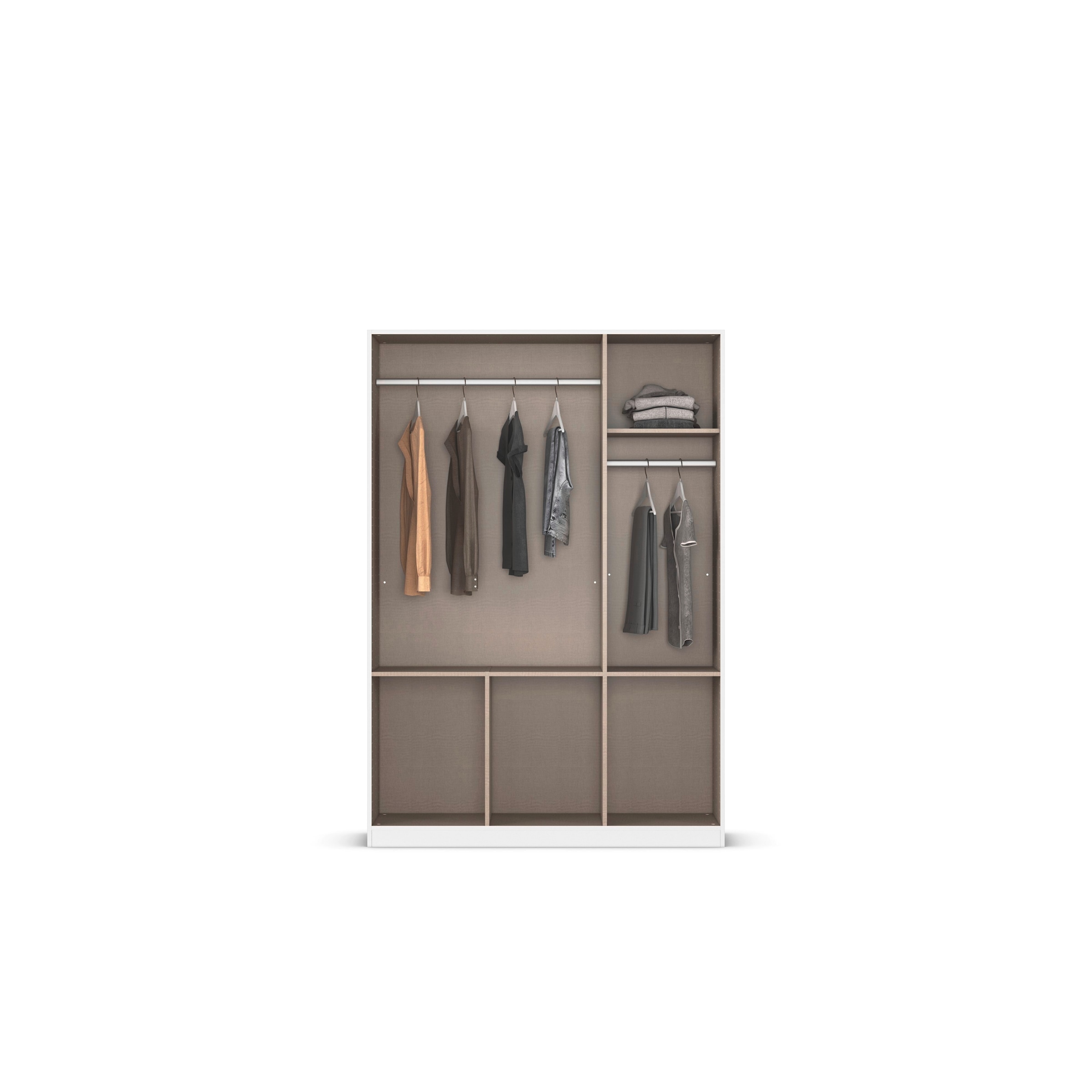 rauch Kleiderschrank »Kleiderschrank Schrank Garderobe Wäscheschrank DUNDEE«, (mit 3 Griff-Varianten), Schubladen in zwei Höhen, optional mit Spiegel MADE IN GERMANY