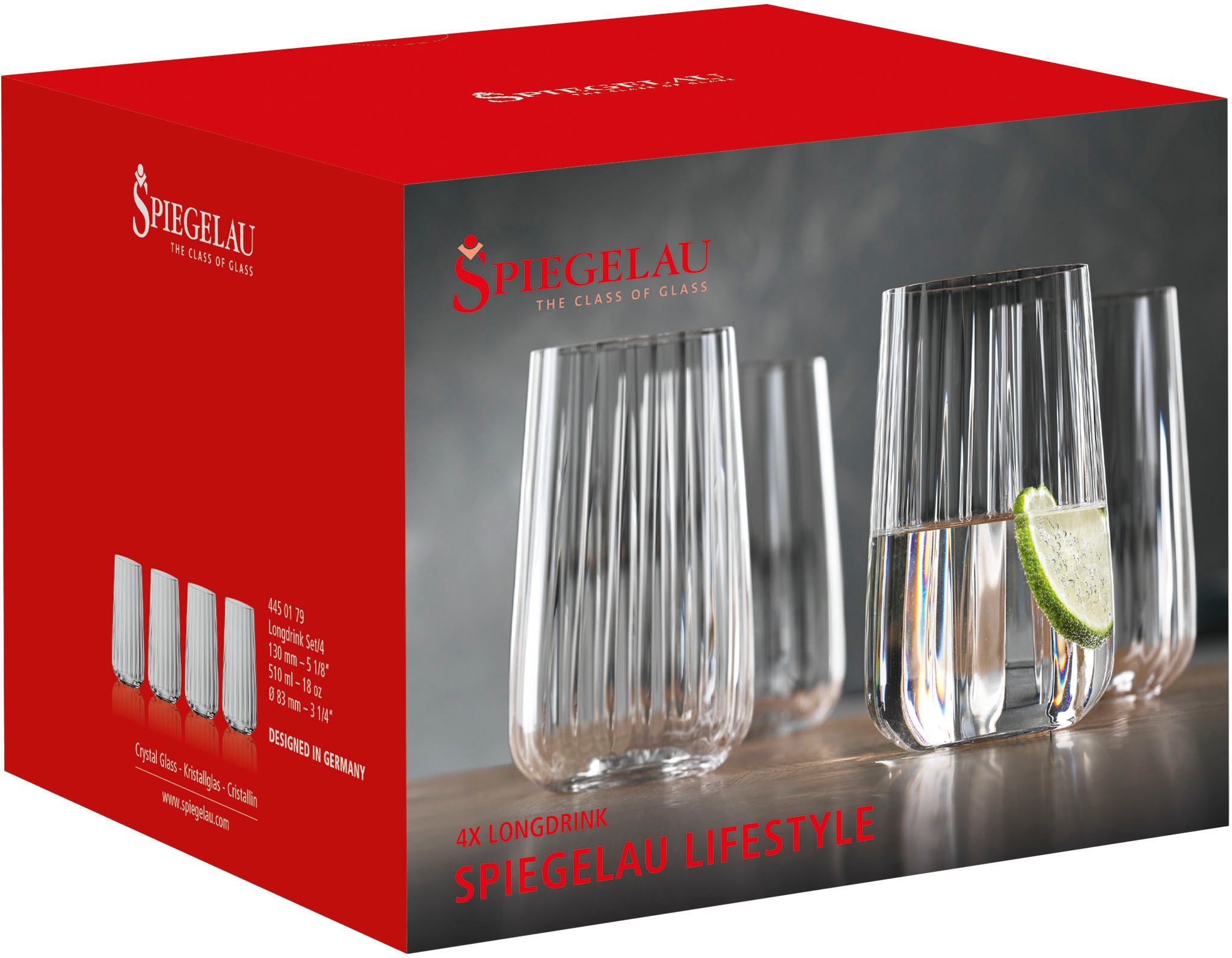 SPIEGELAU Longdrinkglas »LifeStyle«, (Set, 4 tlg., Set bestehend aus 4 Gläsern), 510 ml, 4-teilig