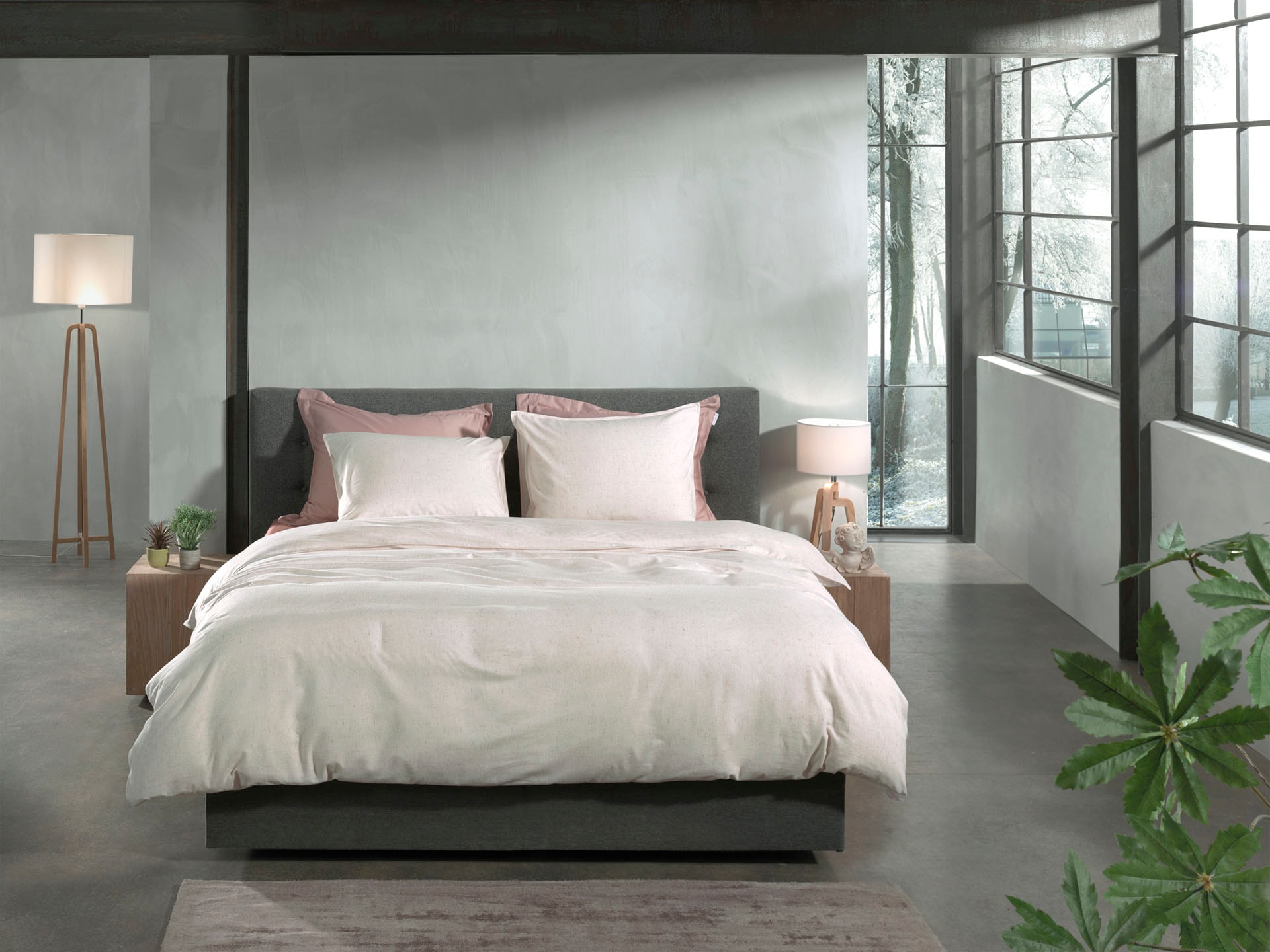 Heckett & Lane Bettwäsche »Franela« 2 Stk. tlg. Uni Design, hochwertiges Fl günstig online kaufen