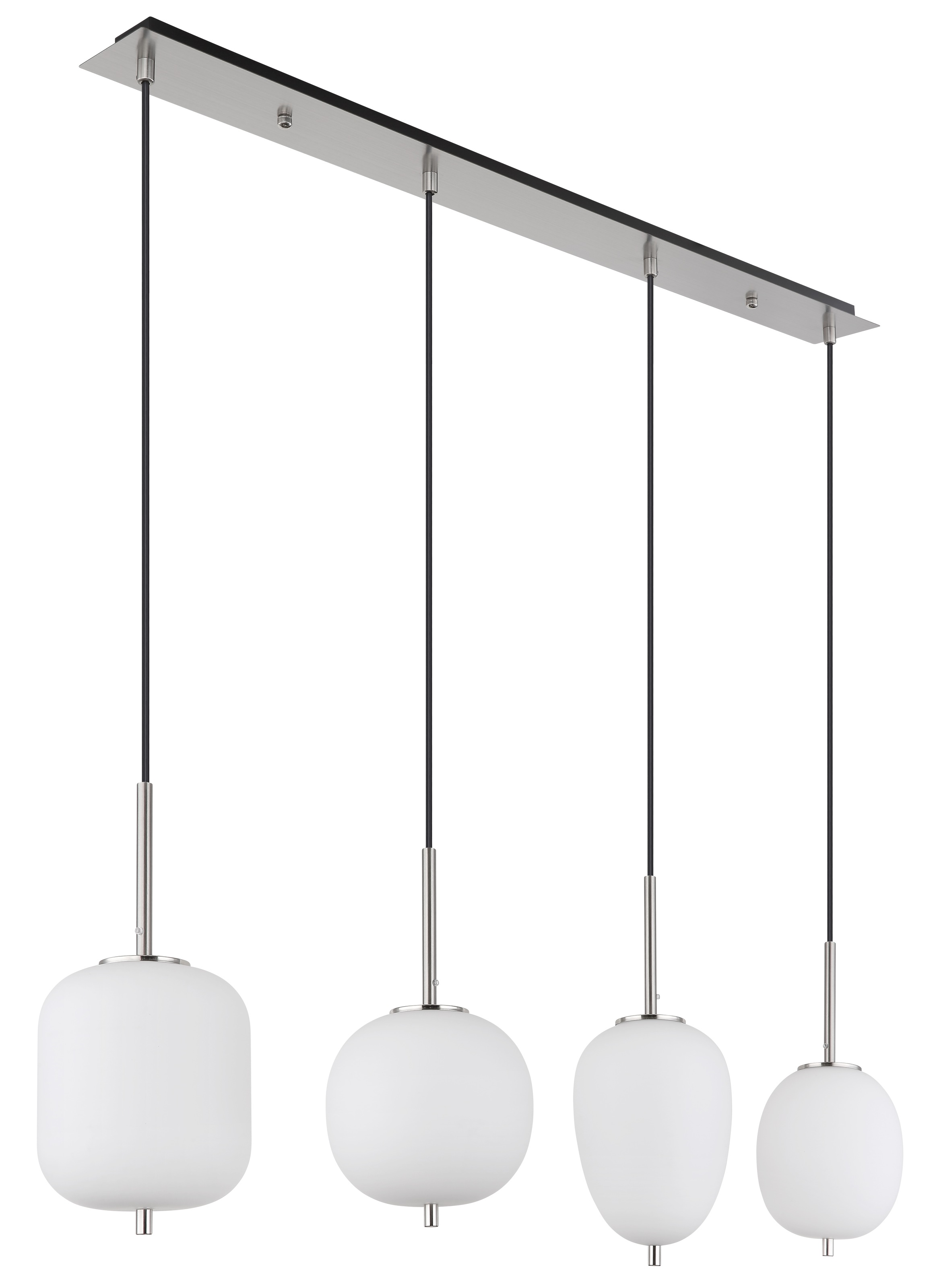 GLOBO LIGHTING Hängeleuchte »BLACKY I«, Leuchtmittel E14 | ohne Leuchtmittel, Hängelampe/Pendelleuchte/Glas opal/unterschiedliche Gläser