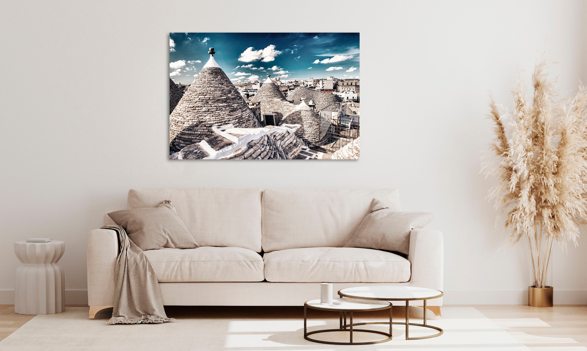 queence Acrylglasbild »Ellos«, Landschaft-Stadt-Italien-Himmel, (1 St.), Fi günstig online kaufen
