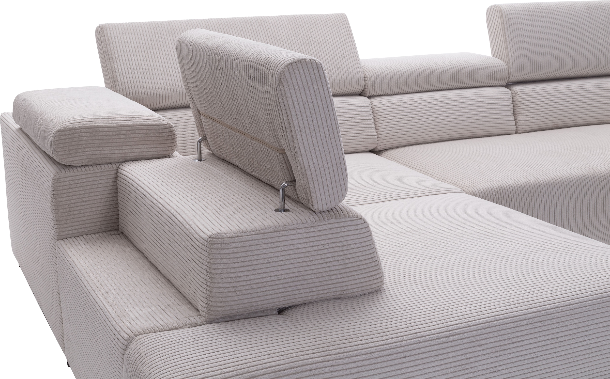 exxpo - sofa fashion Ecksofa »VITTORIO mit Komfortfunktionen, bequem und modern, Cord, L-Form« inkl. Kopfteil- und Sitztiefenverstellung, wahlweise mit Bettfunktion