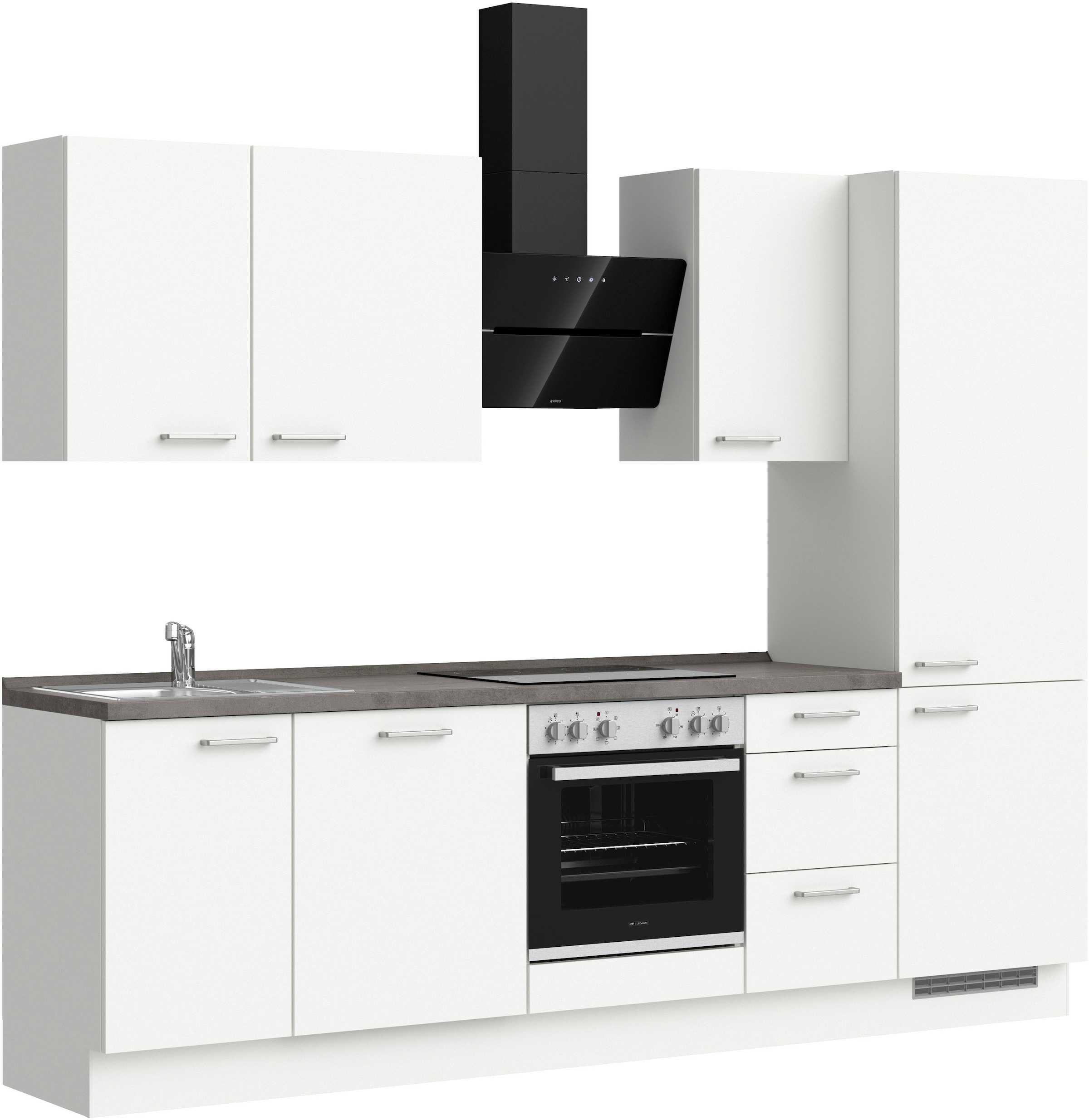 nobilia® Küchenzeile »"Touch II"«, vormontiert, Ausrichtung wählbar, Breite 270 cm, wahlw. mit E-Geräten