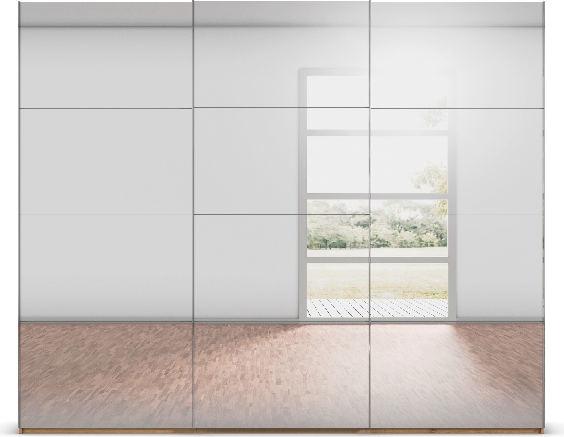 rauch Schwebetürenschrank »Kleiderschrank Schrank Garderobe Schlafzimmerschrank SCALE-FYRA«, edle viergeteilte Türen, Spiegelfront und viele Farben MADE IN GERMANY