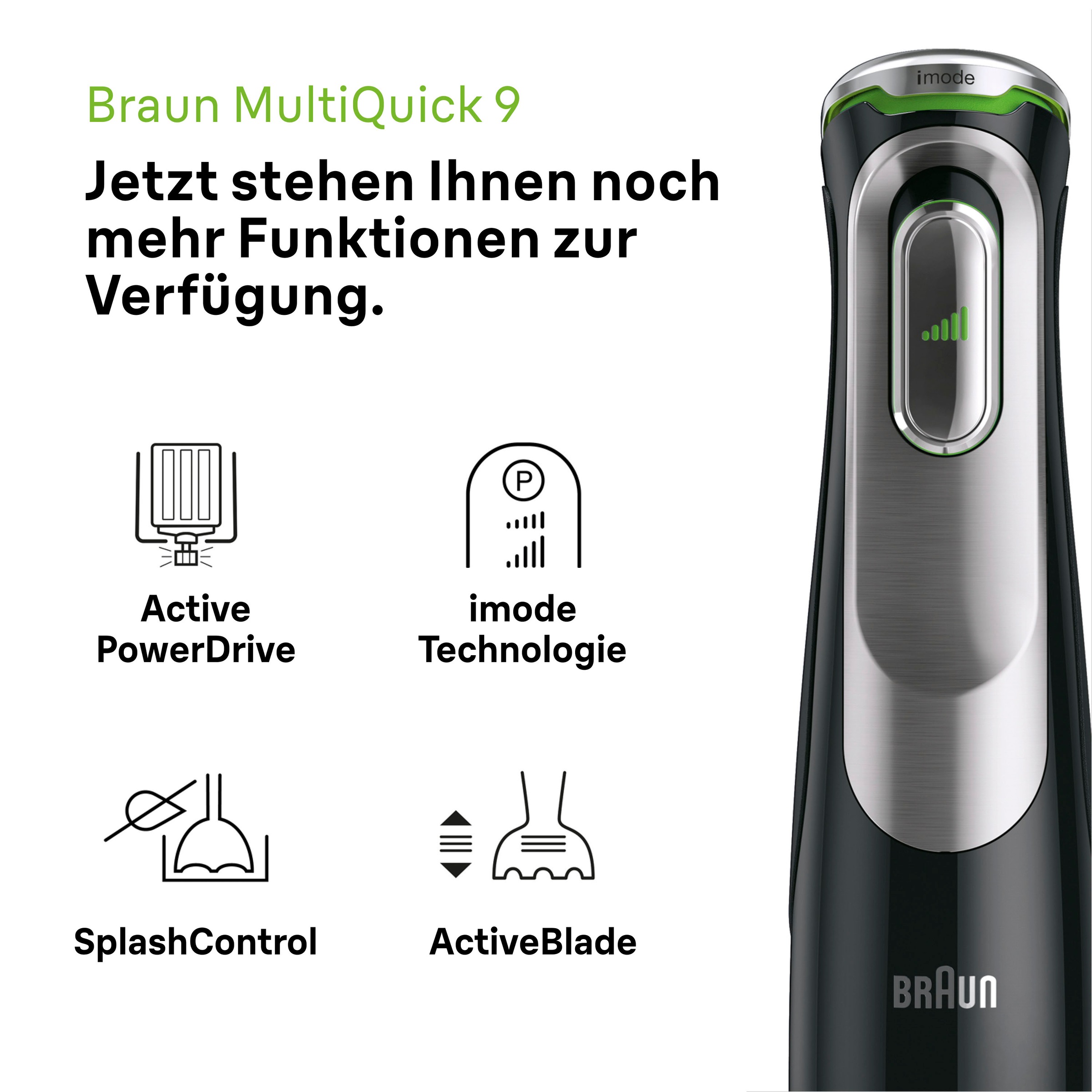 Braun Stabmixer »MQ 9147X MultiQuick 9«, 1200 W, Schneebesen, Mixeraufsatz, günstig online kaufen