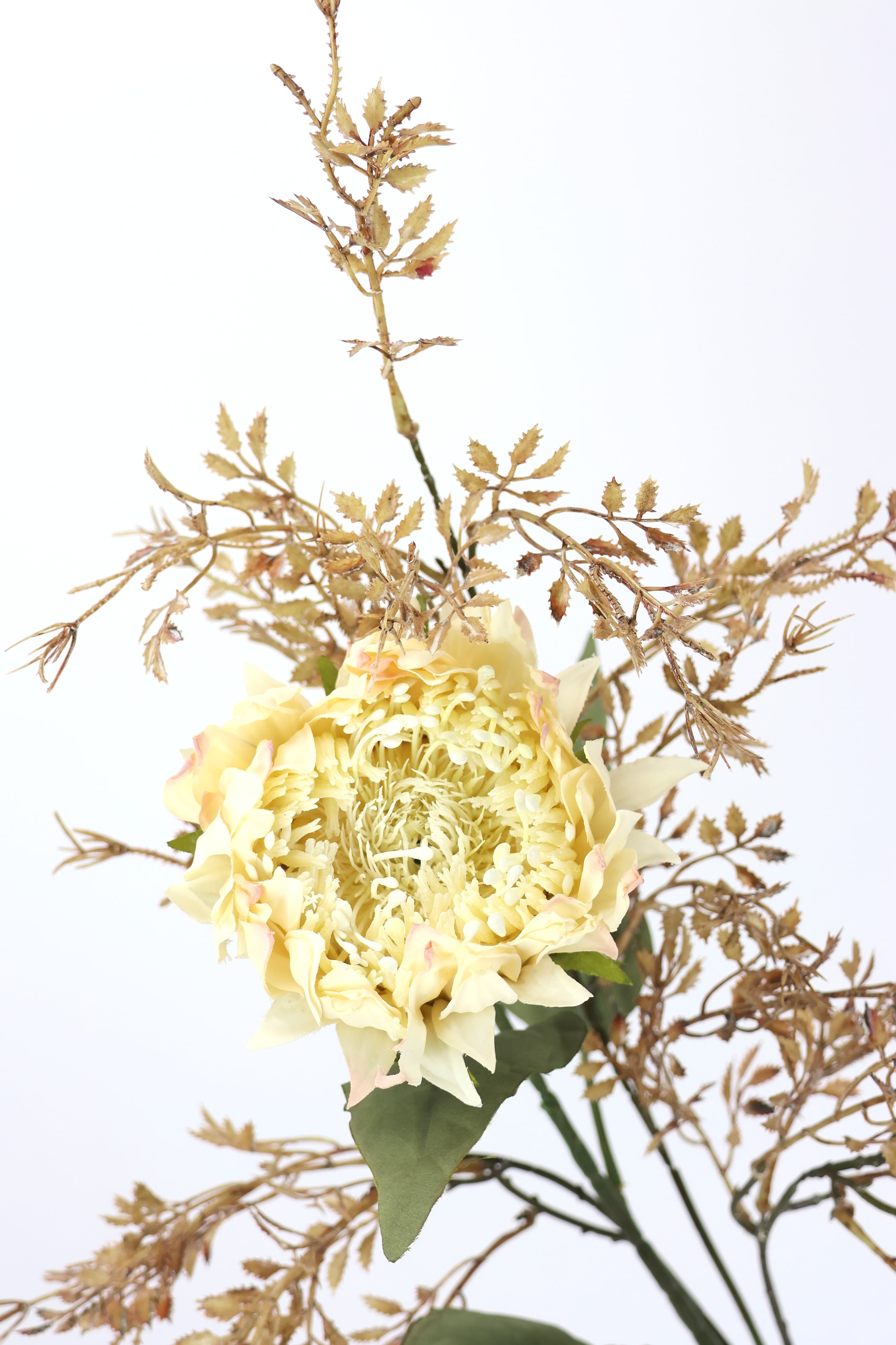 I.GE.A. Kunstblumenstrauß »Kunstblumen Set Artischocke« 2er Set Artischockenzweig mit Dekozweig 70cm Kunstpflanze Seidenblume