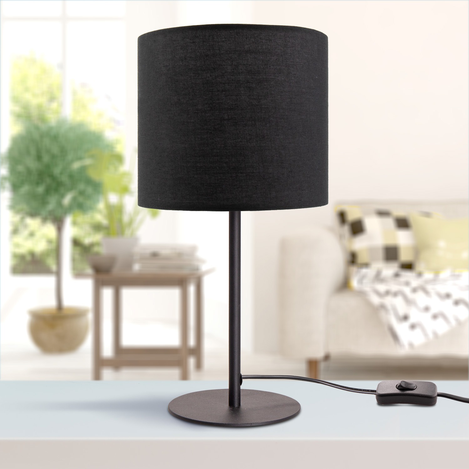 Paco Home Tischleuchte »Uni Color«, 1 flammig, Leuchtmittel E14 | ohne Leuchtmittel, LED E14 Lampe, Für Wohnzimmer Und Schlafzimmer, Unifarben, Deko
