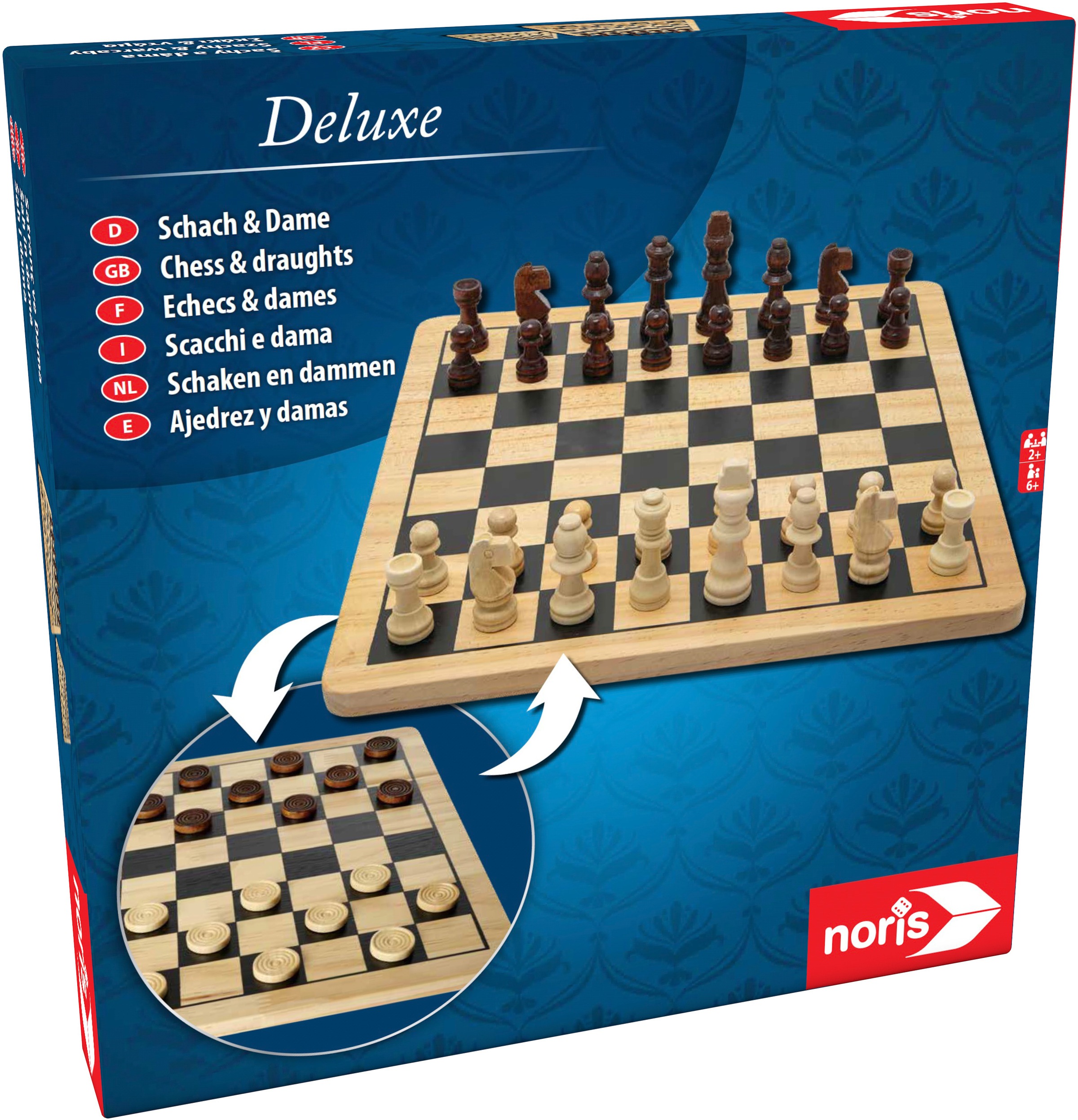 Schach Spiel aus Massivholz inkl. Schachfiguren 28,5 x 28,5 cm