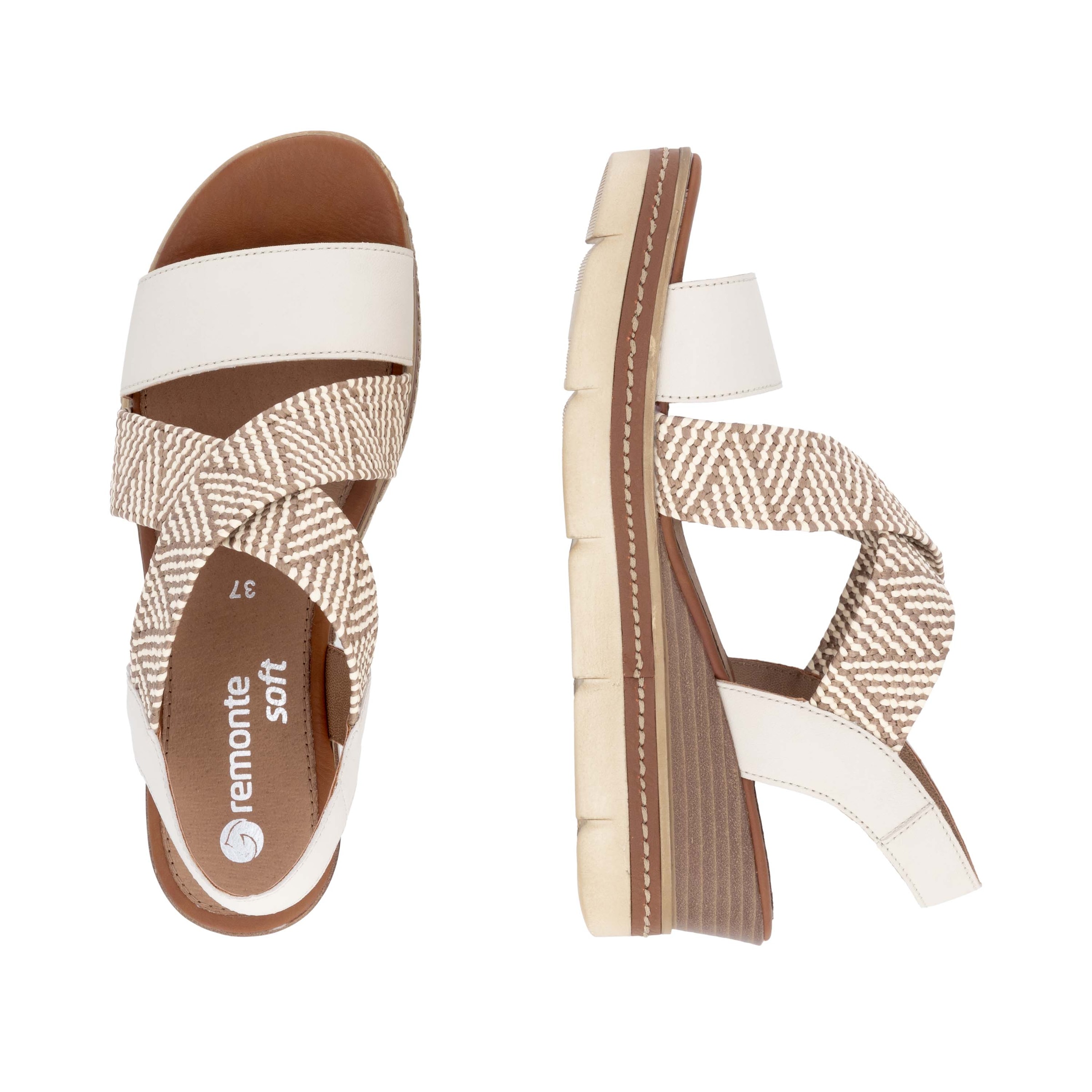 Remonte Keilsandalette, Riemchensandale, Sommerschuh, Bequemschuh mit Muster