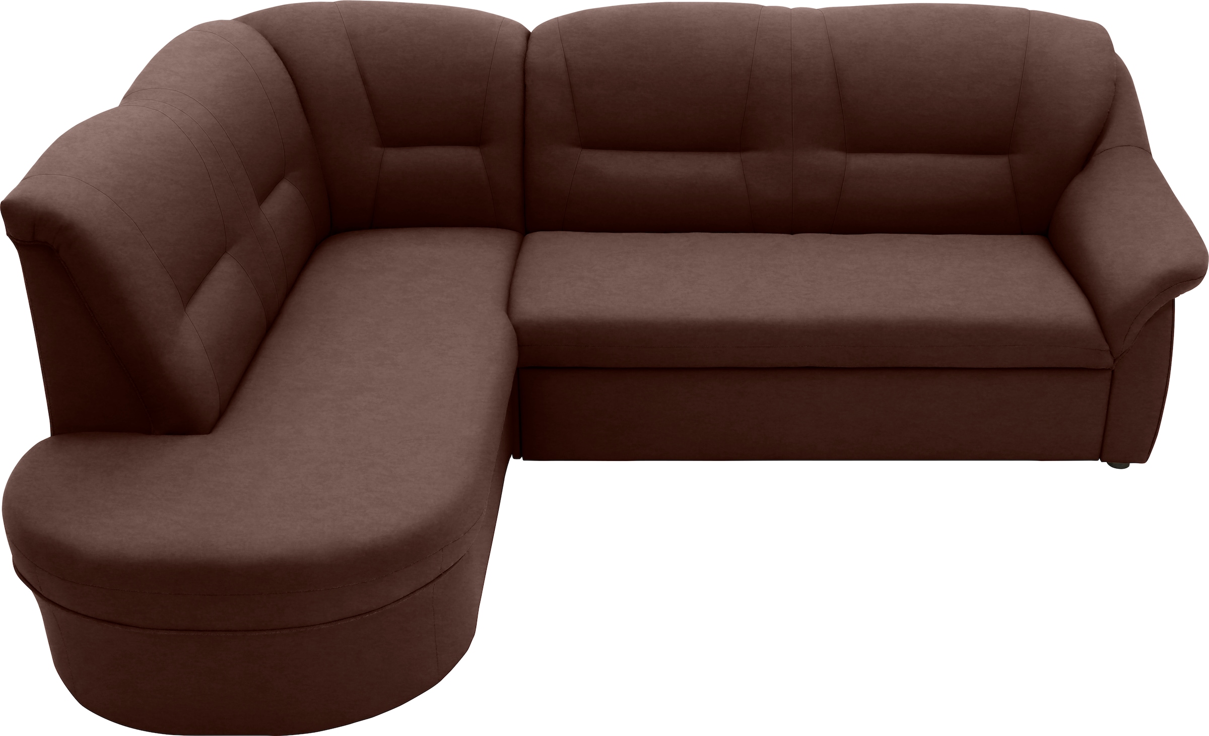 DOMO collection Ecksofa »Faenza für kleine Räume, Stellmaße 232x176cm, komfortabel, L-Form« mit Ottomane, zeitlos, elegante Armlehnen, wahlweise mit Bettfunktion