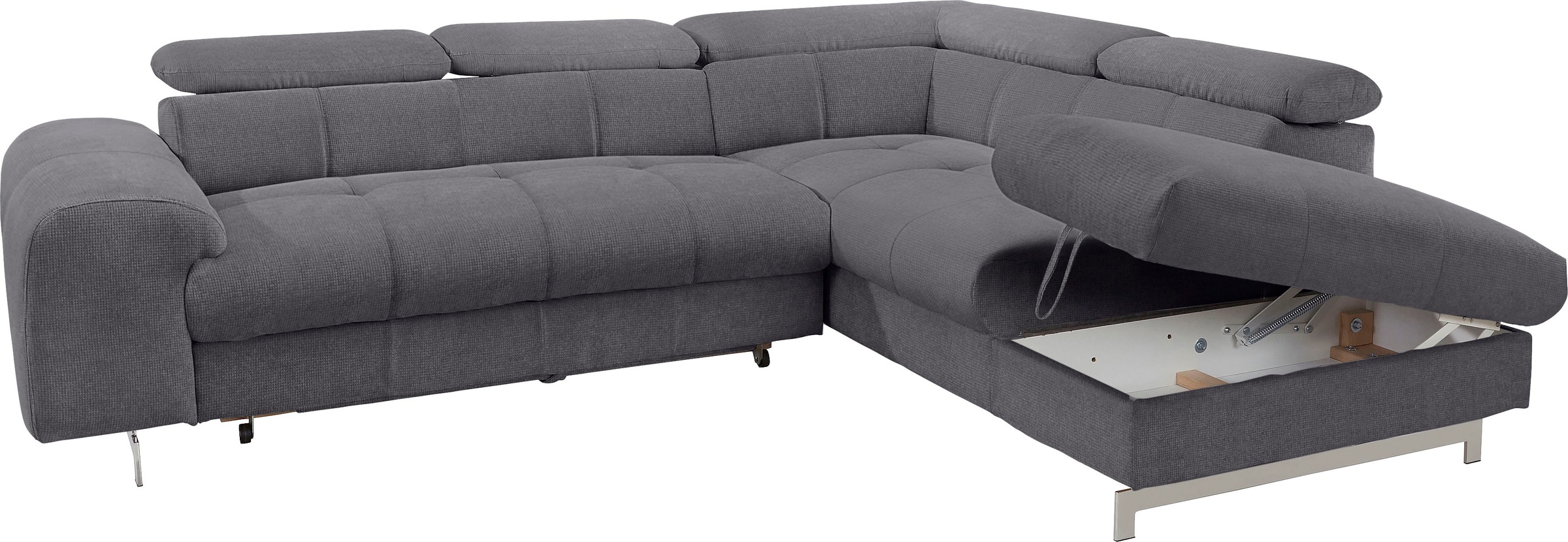 COTTA Polstergarnitur »Chef L-Form«, (Set, 2 tlg.), Set bestehend aus: Ecksofa mit Kopfteilverstellung & Hocker