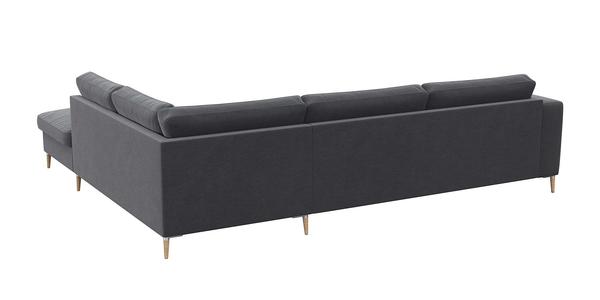 FLEXLUX Ecksofa »Fiore, Sitzaufbau mit hochwertigem Kaltschaum für mehr Sitzkomfort«, breite Armlehnen, L-Form, Füße Alu/Eiche