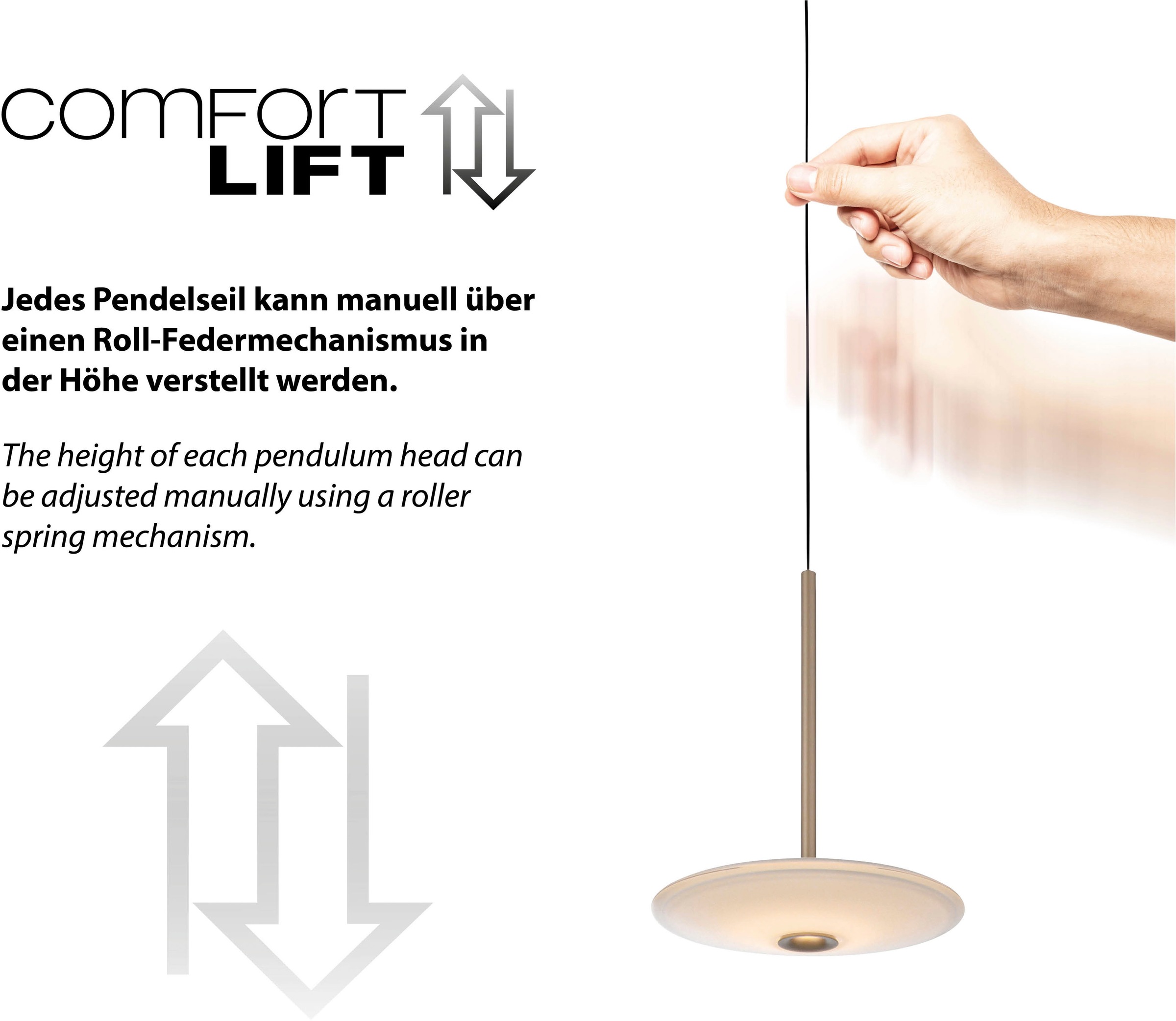 Paul Neuhaus LED Pendelleuchte »ELIPSA« LED-Board 1 Stk. Warmweiß Dimmfähig über separaten Tronicdimmer, Comfort-Lift